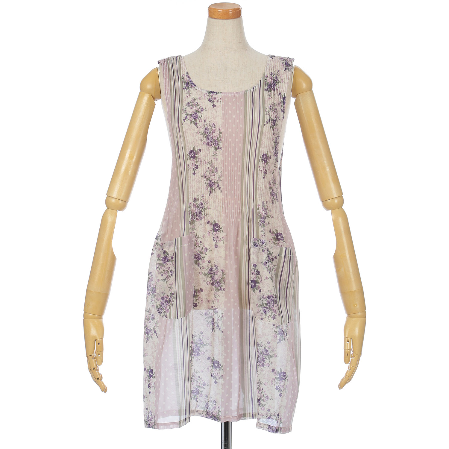 シフォンプリントプリーツエプロン - 画像2