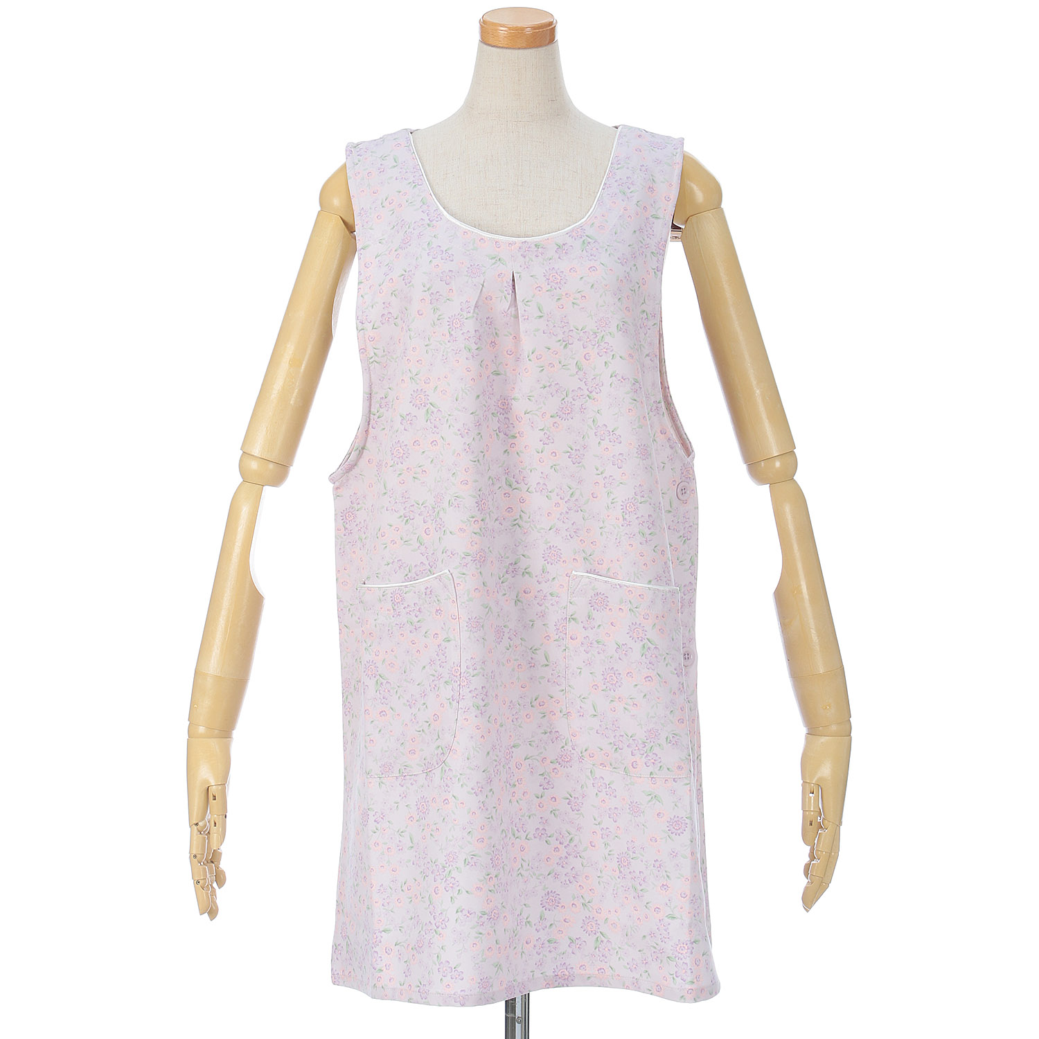 ストレッチ小花柄エプロン - 画像2