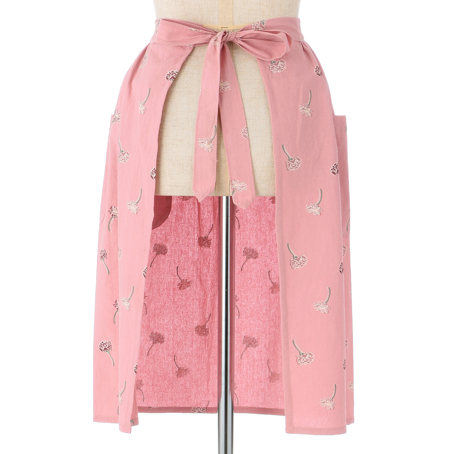 綿ワッシャー前掛け カーネーション - 画像2