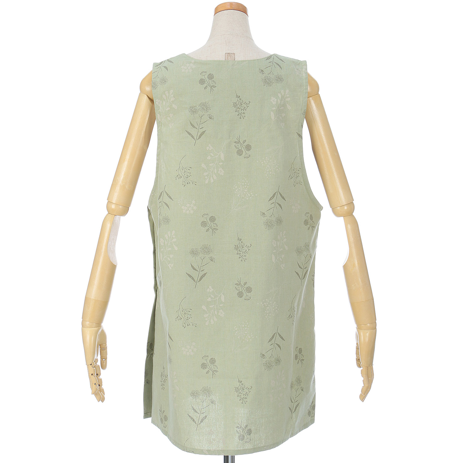 シーチングワッシャー線花柄エプロン - 画像3