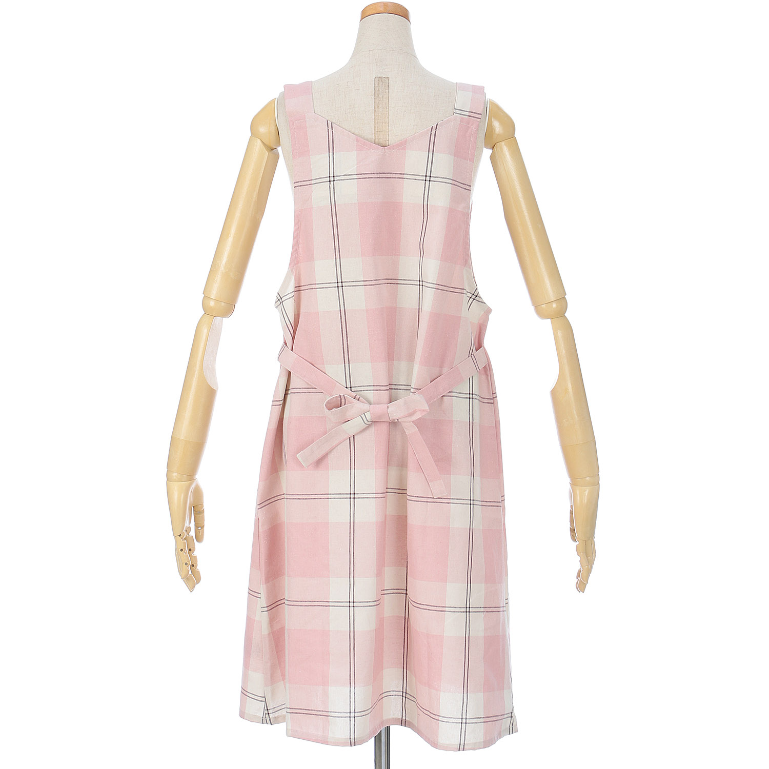 先染め格子エプロン - 画像2