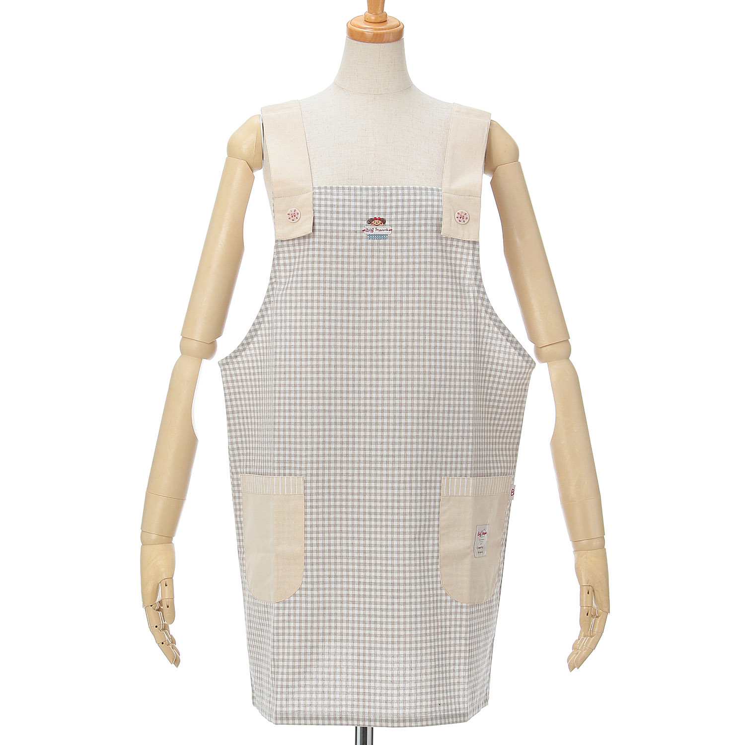 ビッグママ ギンガムH型エプロン - 画像2