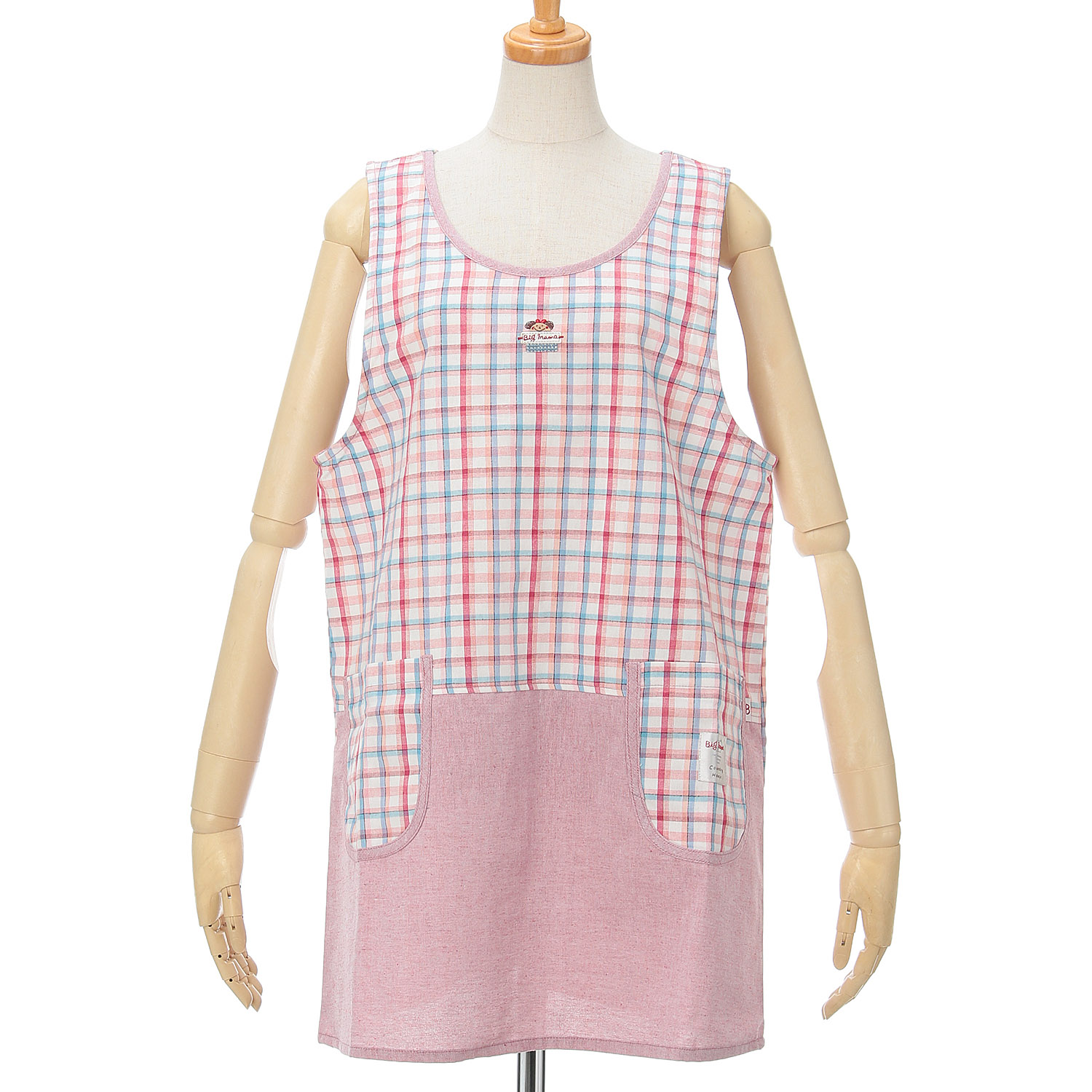 ビッグママ チェックラン型エプロン - 画像2