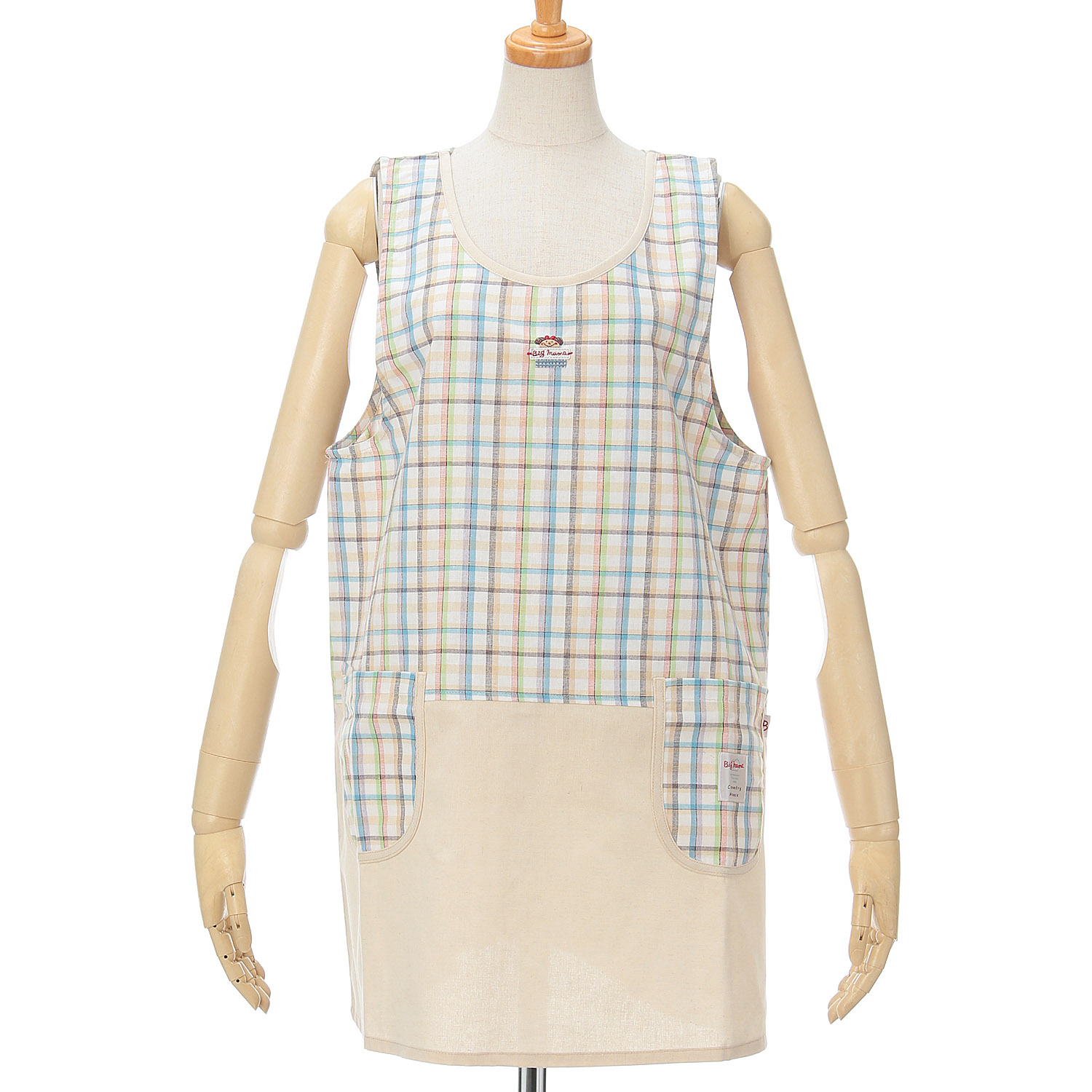ビッグママ チェックラン型エプロン - 画像3