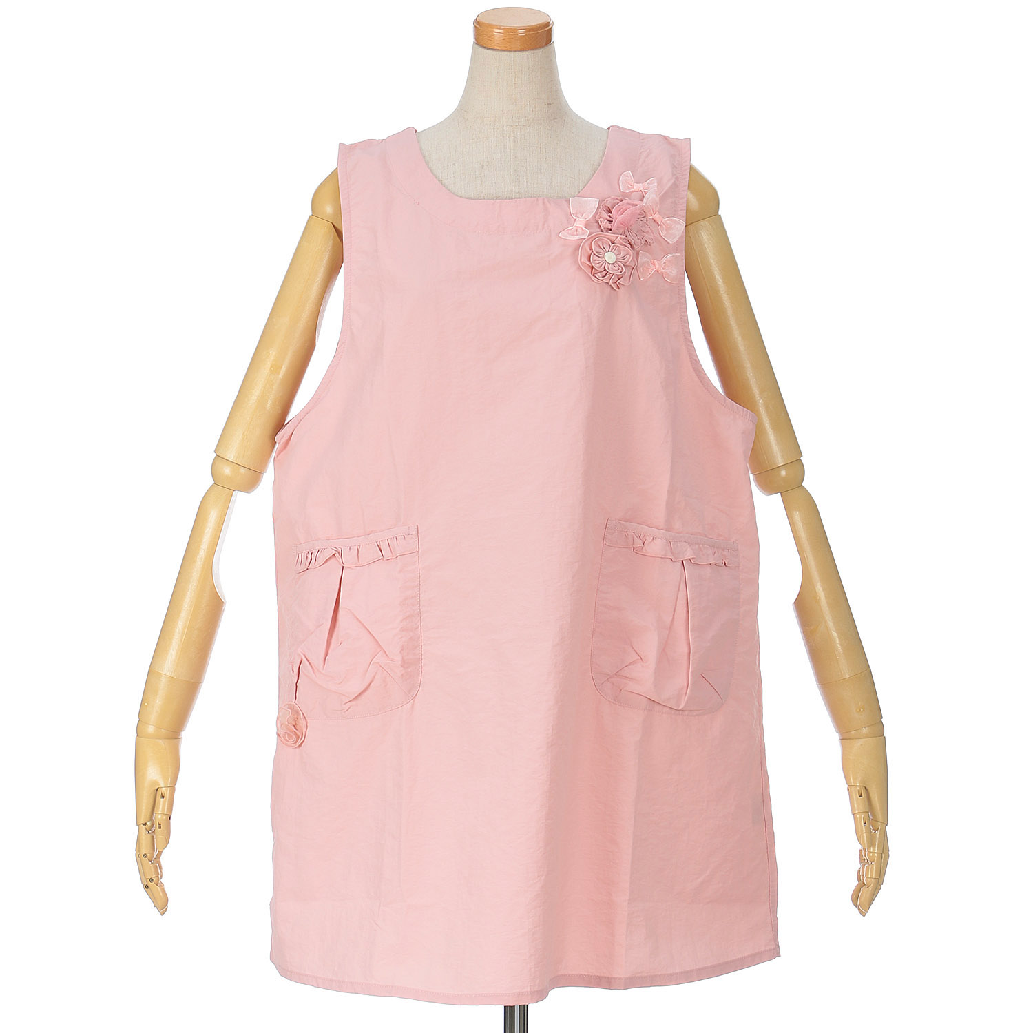 ナイロン花リボンモチーフエプロン - 画像1