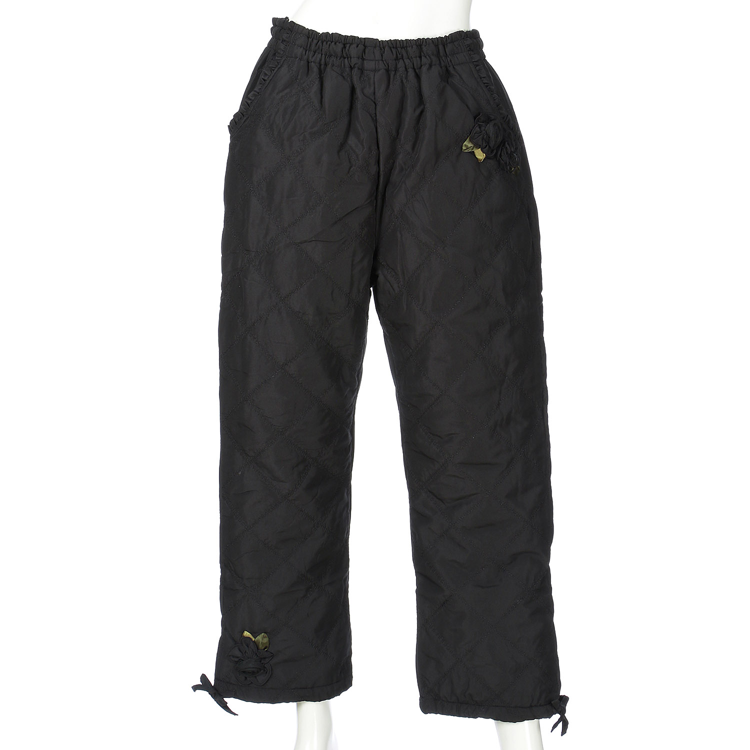 中綿キルト花モチーフパンツ - 画像2