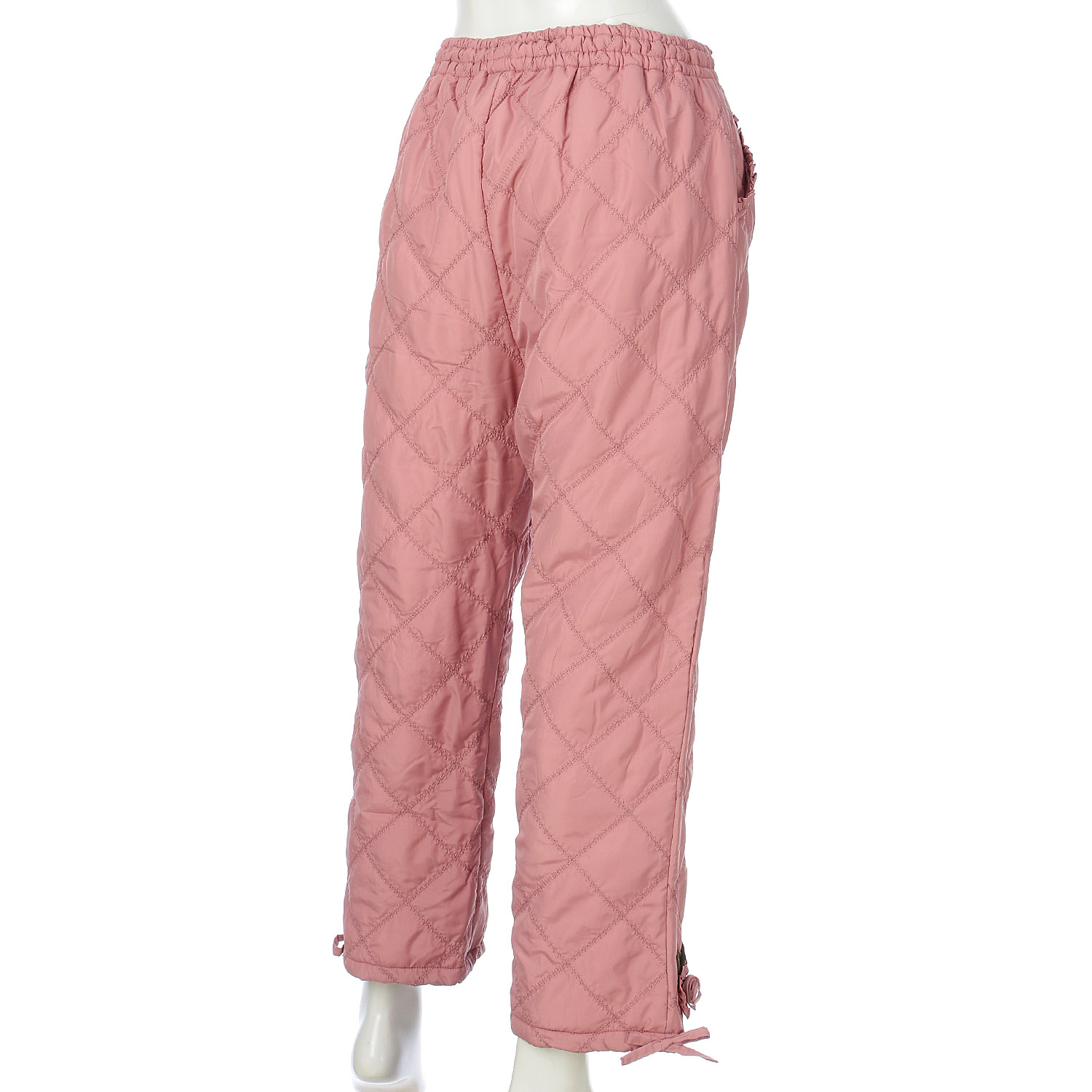 中綿キルト花モチーフパンツ - 画像4