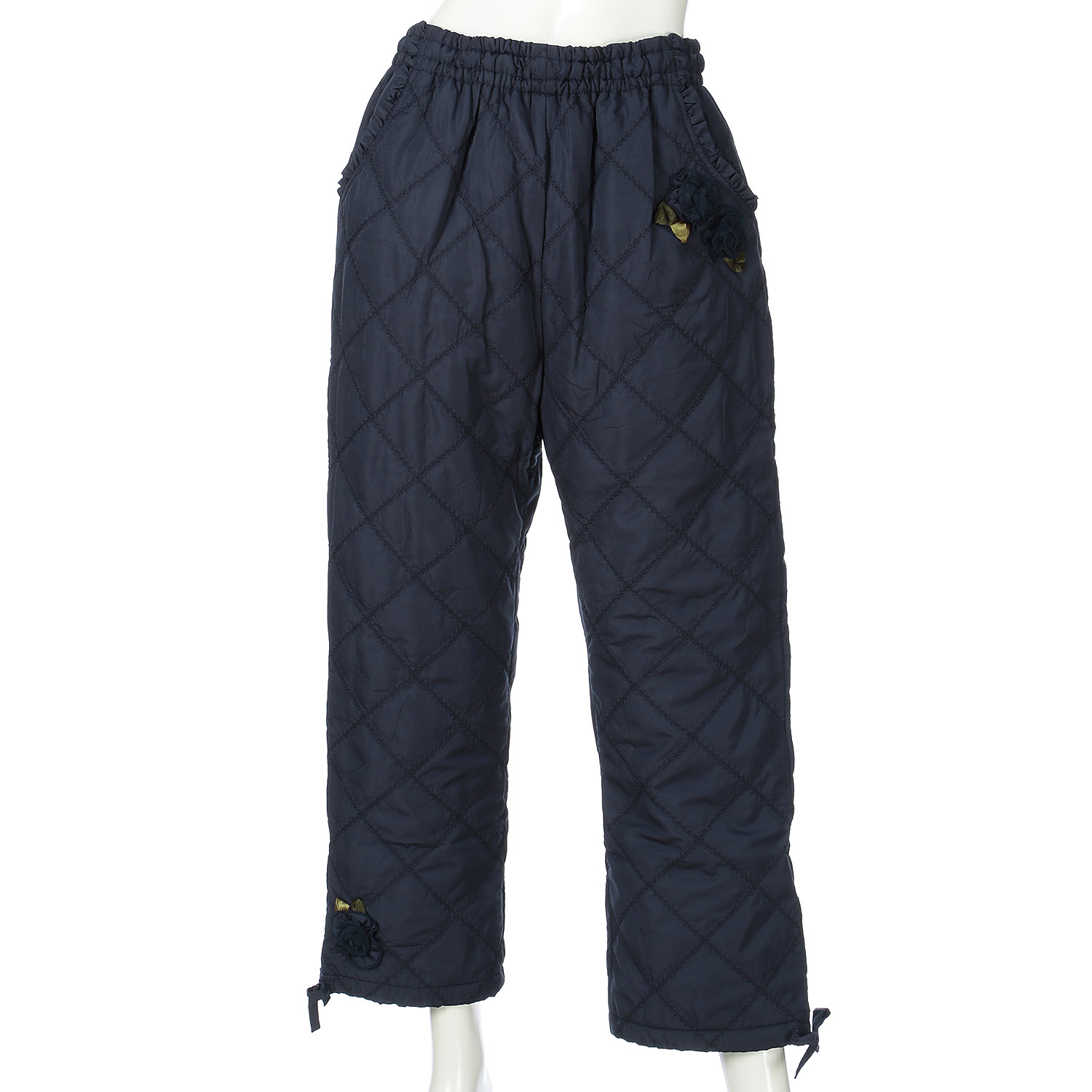 中綿キルト花モチーフパンツ - 画像6