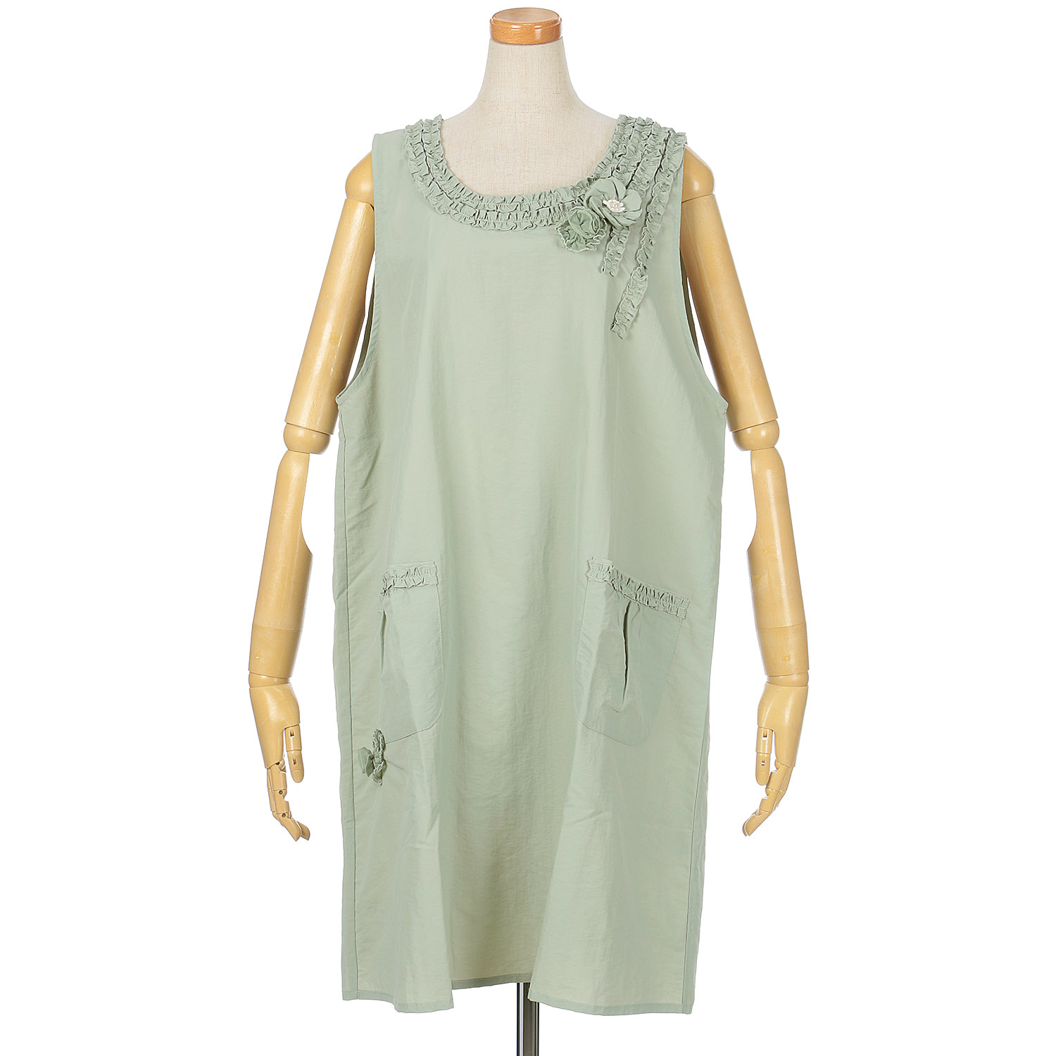 ナイロン花モチーフパール付き背ゴムエプロン - 画像21