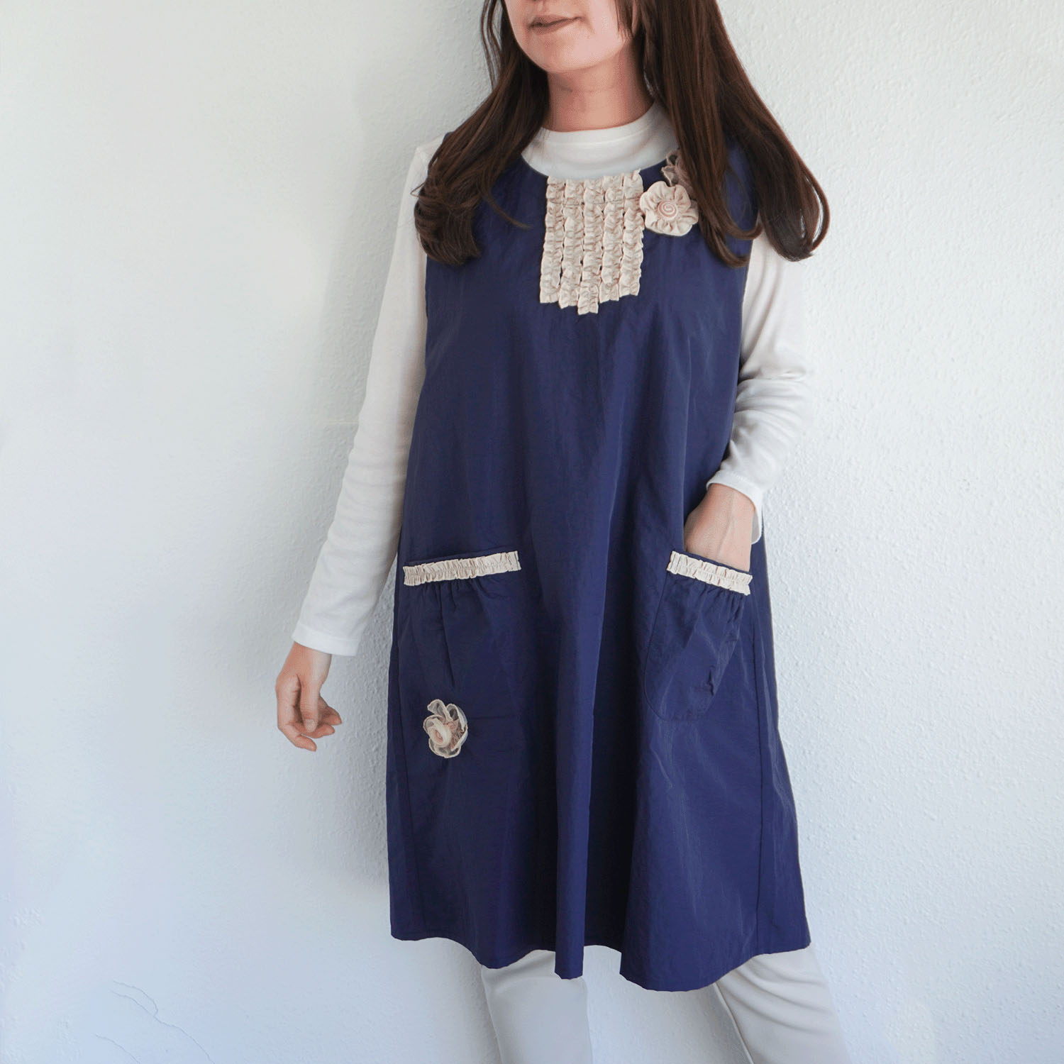 ナイロンバイカラーエプロン 後ろリボン - 画像21