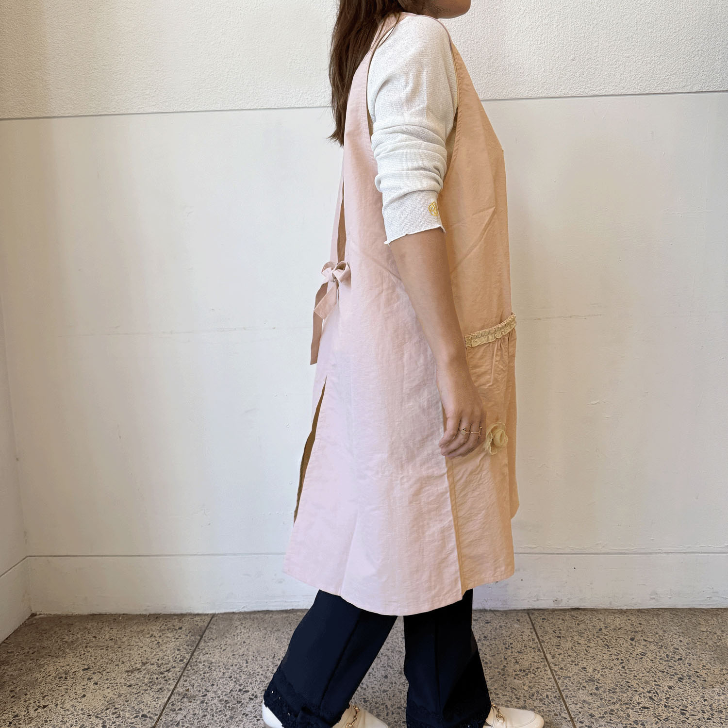 ナイロンバイカラーエプロン 後ろリボン - 画像8