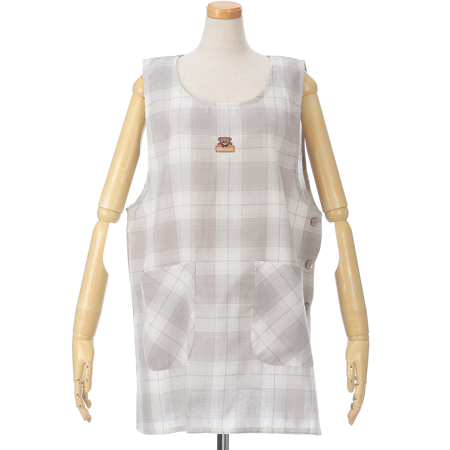 コロコロベア チェック柄エプロン - 画像2