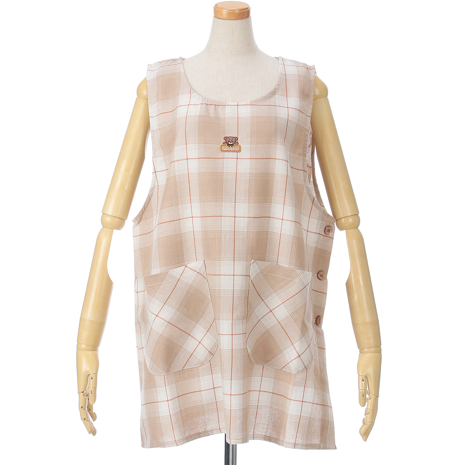 コロコロベア チェック柄エプロン - 画像3