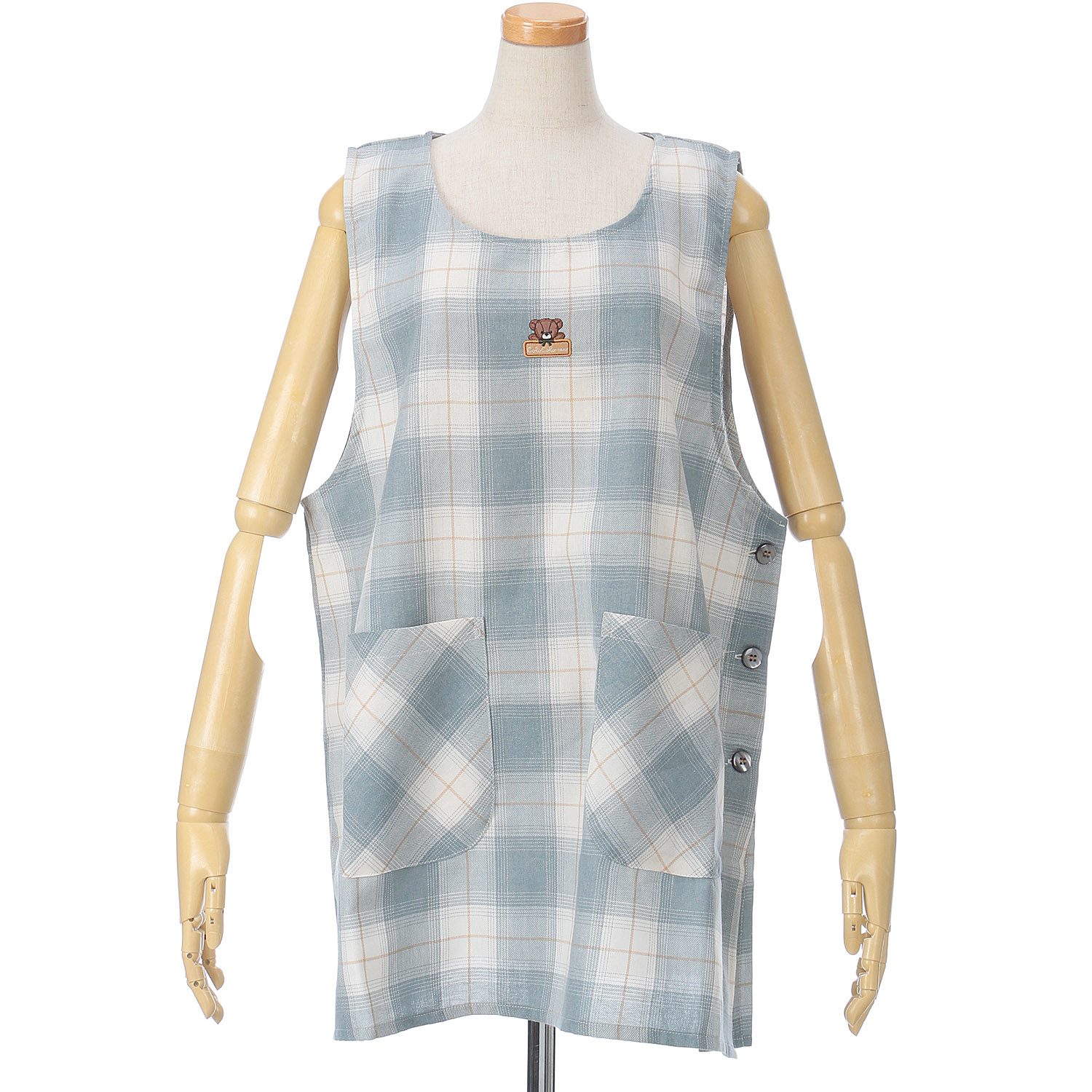 コロコロベア チェック柄エプロン - 画像5