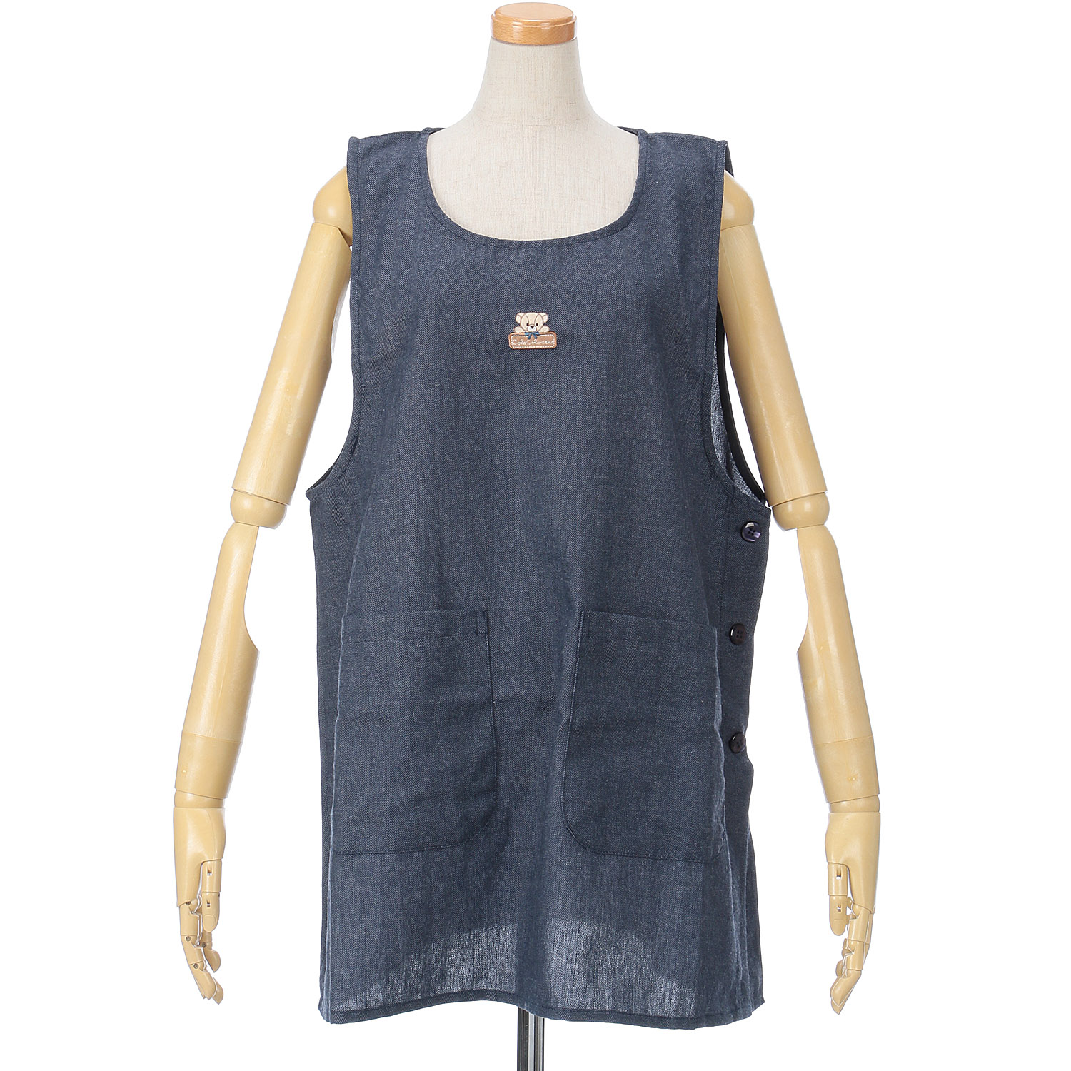 コロコロベア デニム風エプロン - 画像2