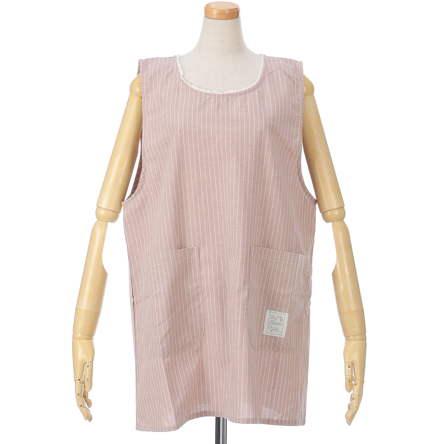 ハッピーエプロン 襟元レース上釦下紐ラン型エプロン - 画像1