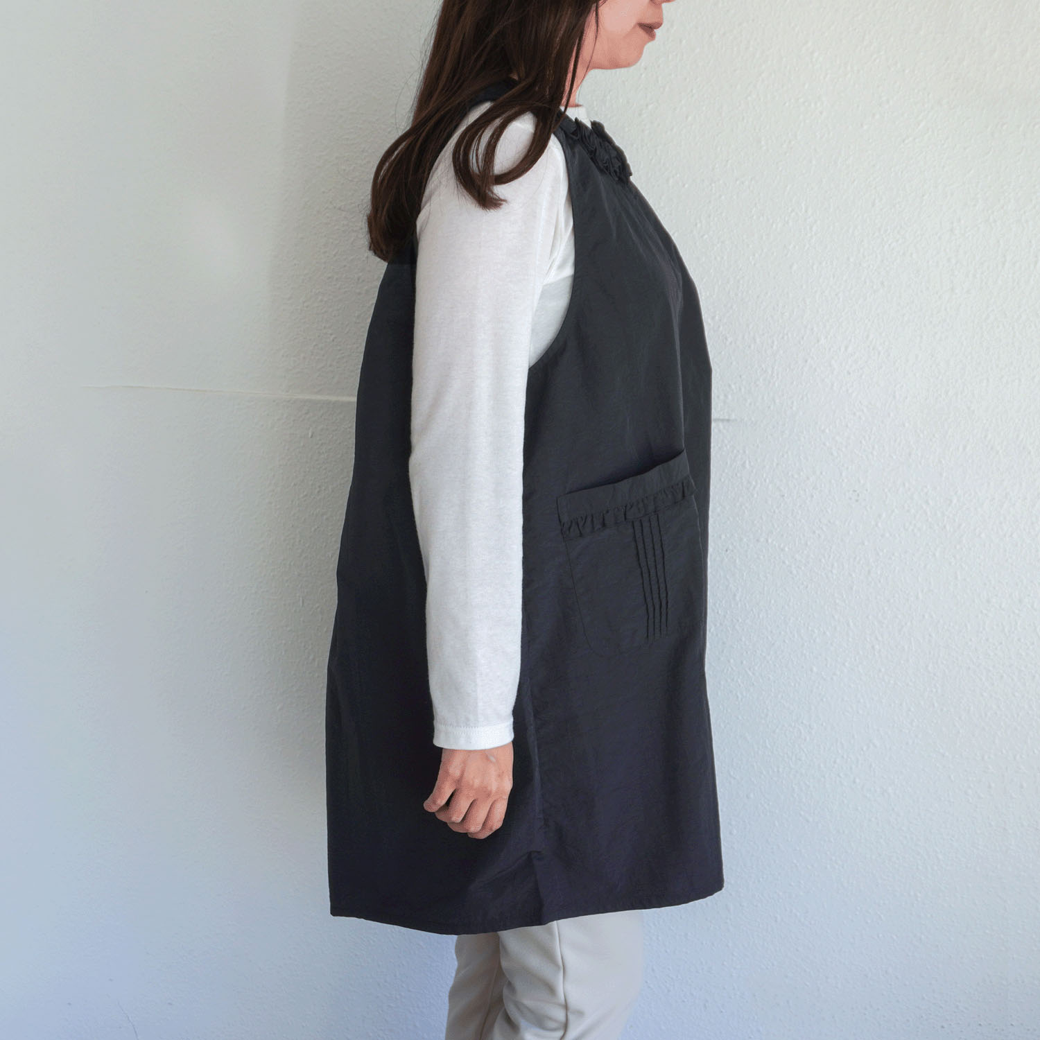 ナイロンバラモチーフエプロン 背閉じ - 画像5