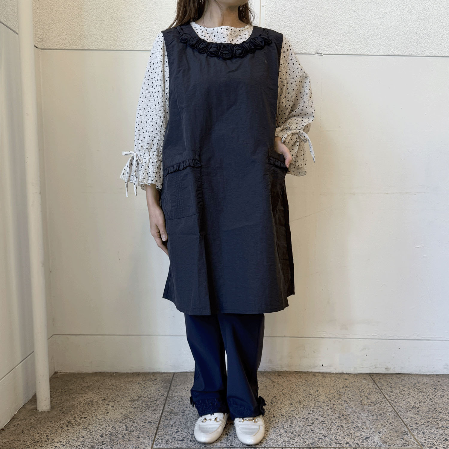 ナイロンバラモチーフエプロン 背閉じ - 画像10