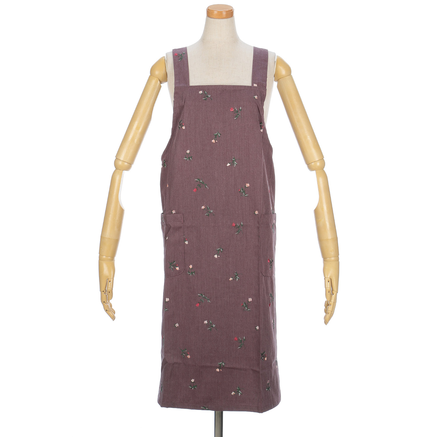 花柄総刺繍X型エプロン - 画像5