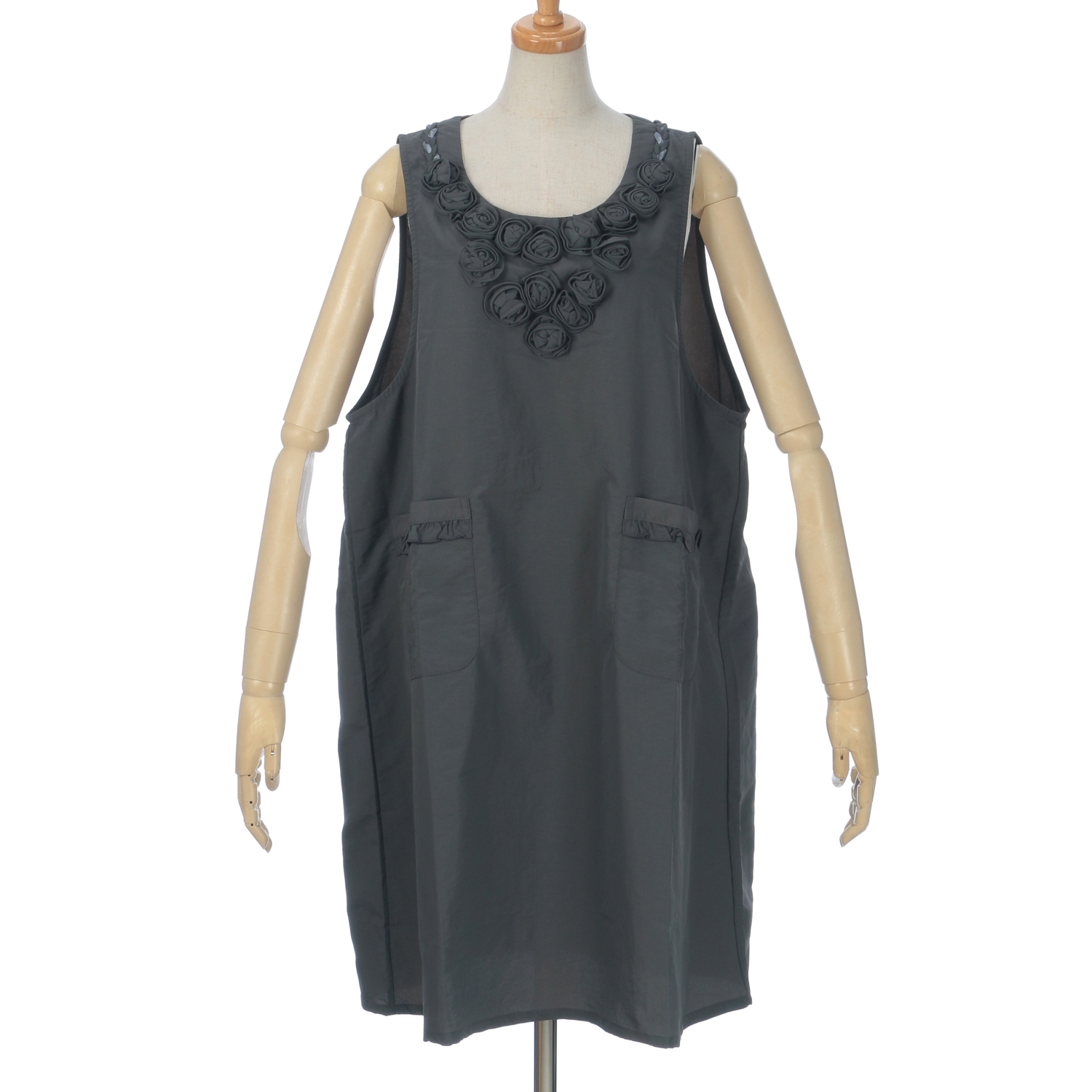 ナイロン薔薇モチーフ背ゴムエプロン - 画像3