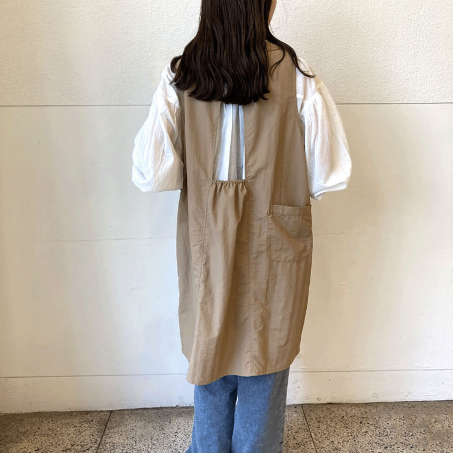 ナイロン薔薇モチーフ背ゴムエプロン - 画像5