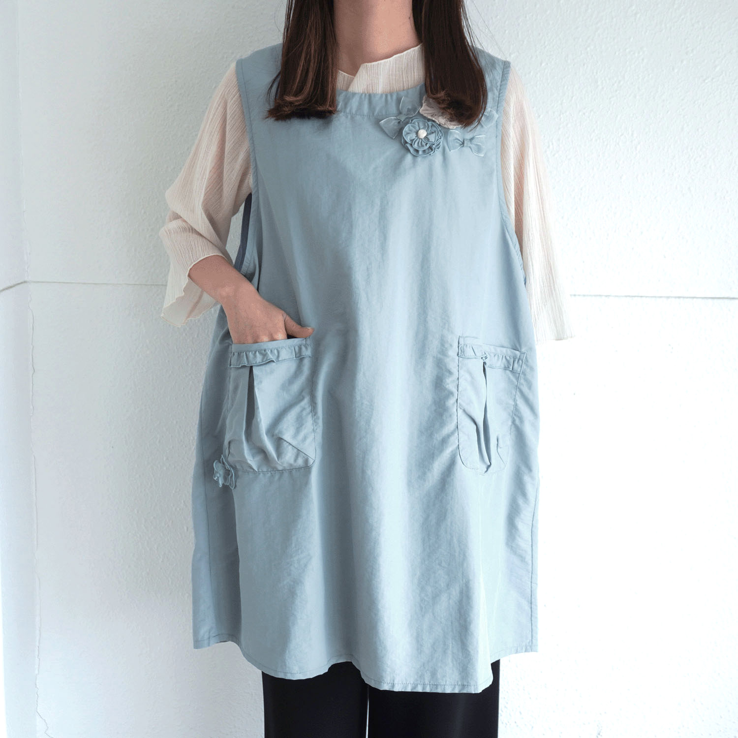 ナイロンリボン花エプロン - 画像2