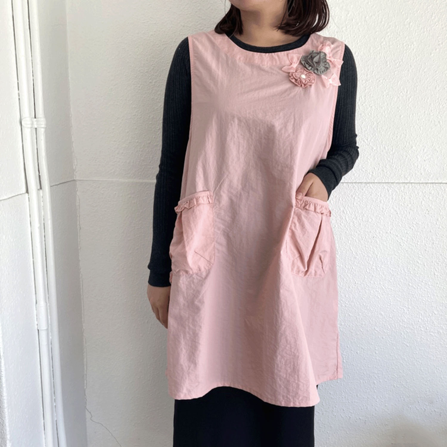 ナイロンリボン花エプロン - 画像1