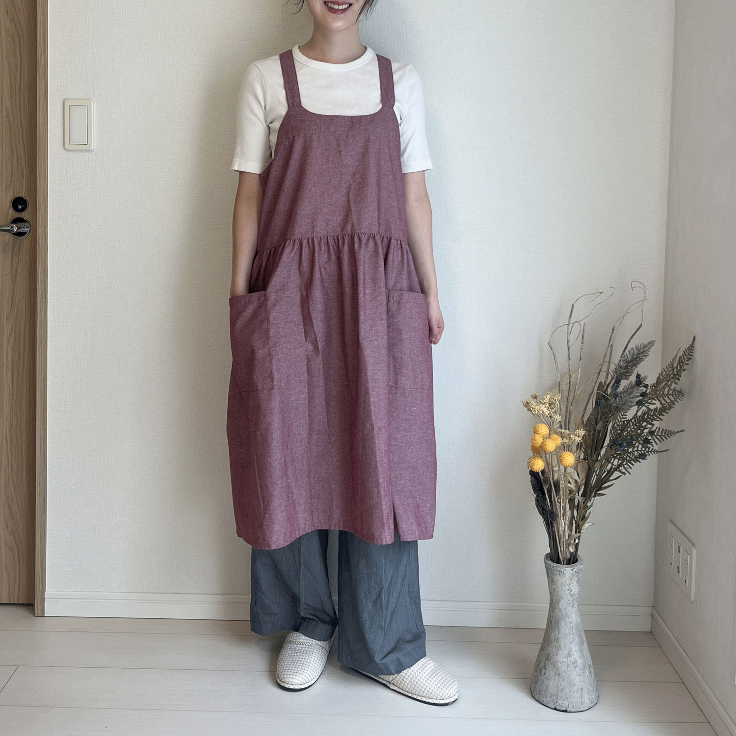 Epu Capo シャンブレーかぶりクロスエプロン - 画像11