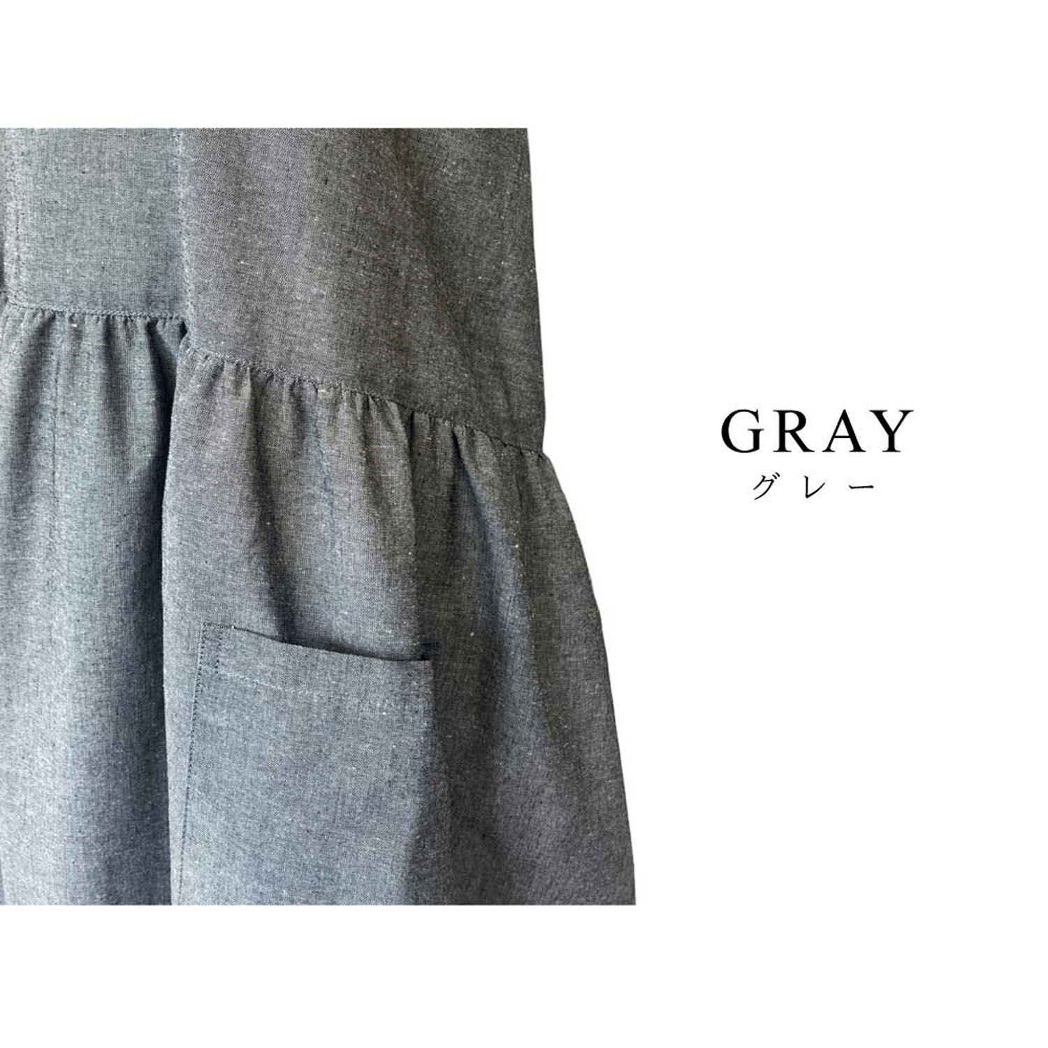 Epu Capo シャンブレーかぶりクロスエプロン - 画像7