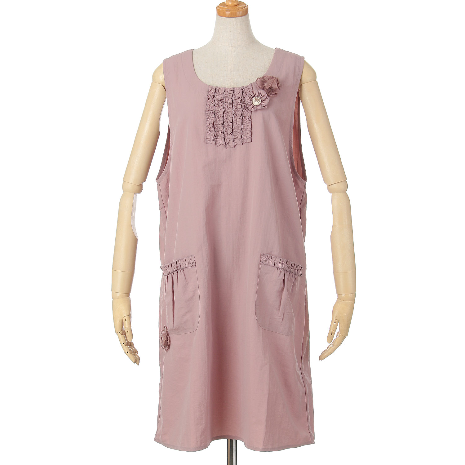 ナイロンフリル花モチーフ背あきエプロン - 画像9