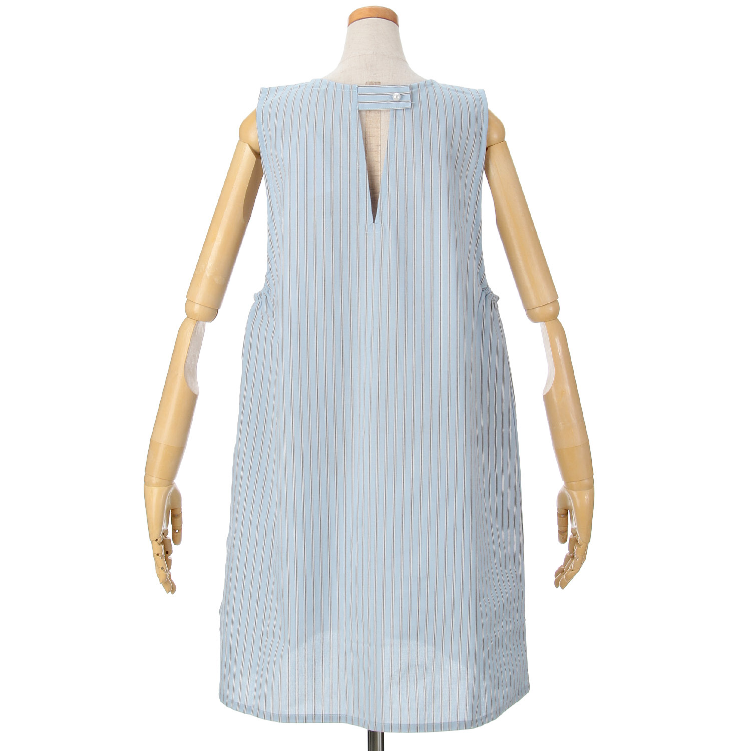 ECRU 先染めスカラップ刺繍エプロン - 画像4