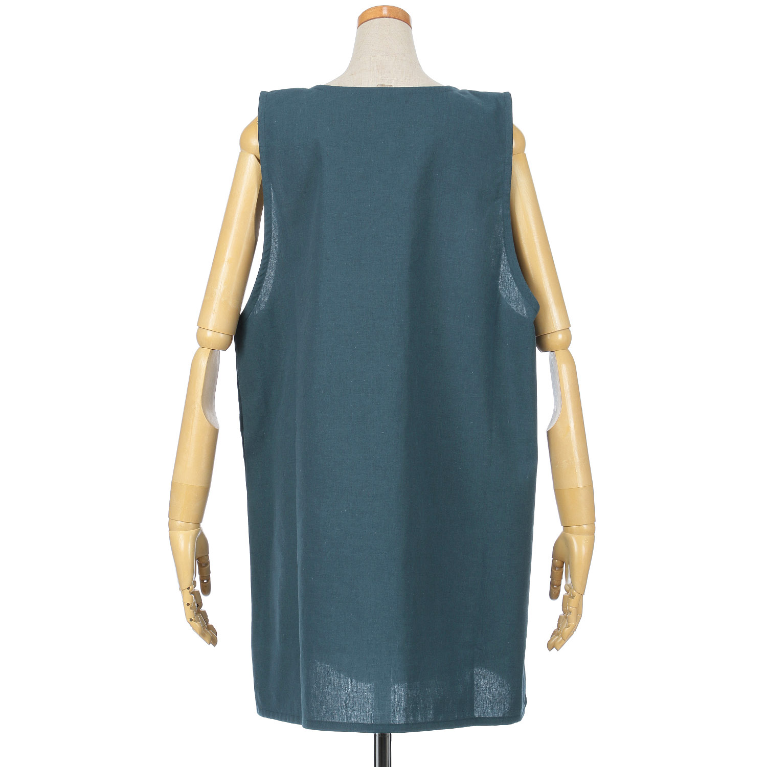 【大きいサイズ】サイド釦フェミニン刺繍大寸エプロン - 画像4