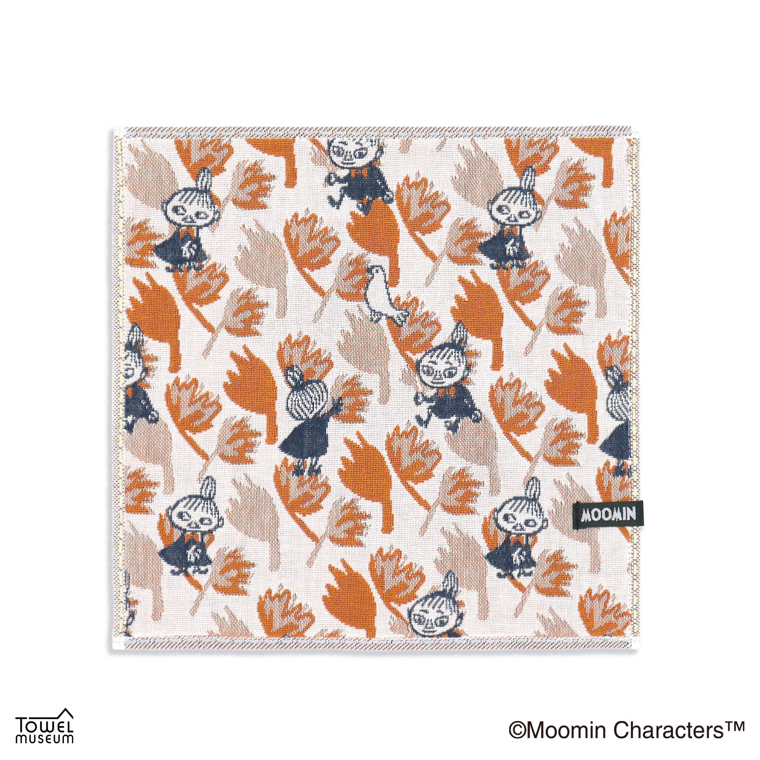 ムーミン おすまし顔のリトルミイ タオルハンカチ オレンジ - 画像1