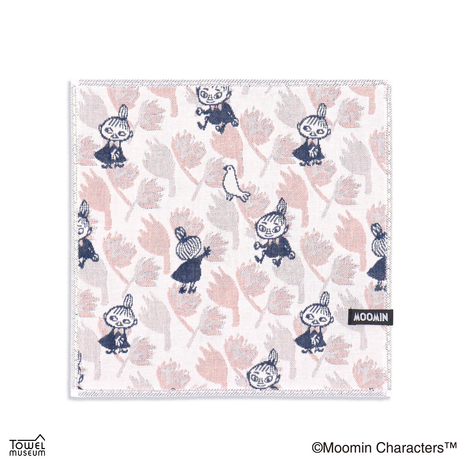 ムーミン おすまし顔のリトルミイ タオルハンカチ ピンク - 画像1