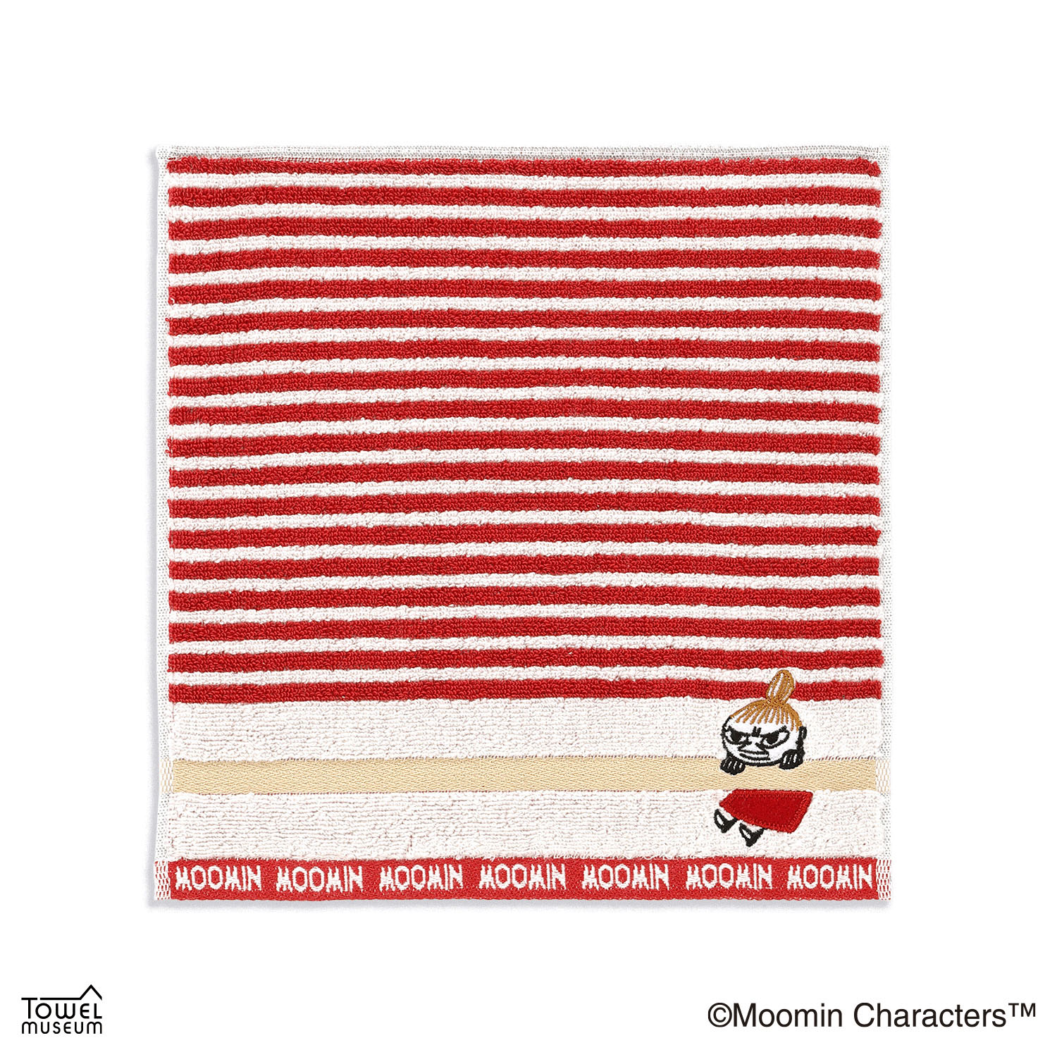 ムーミン リトルミイボーダー2 タオルハンカチ レッド - 画像1