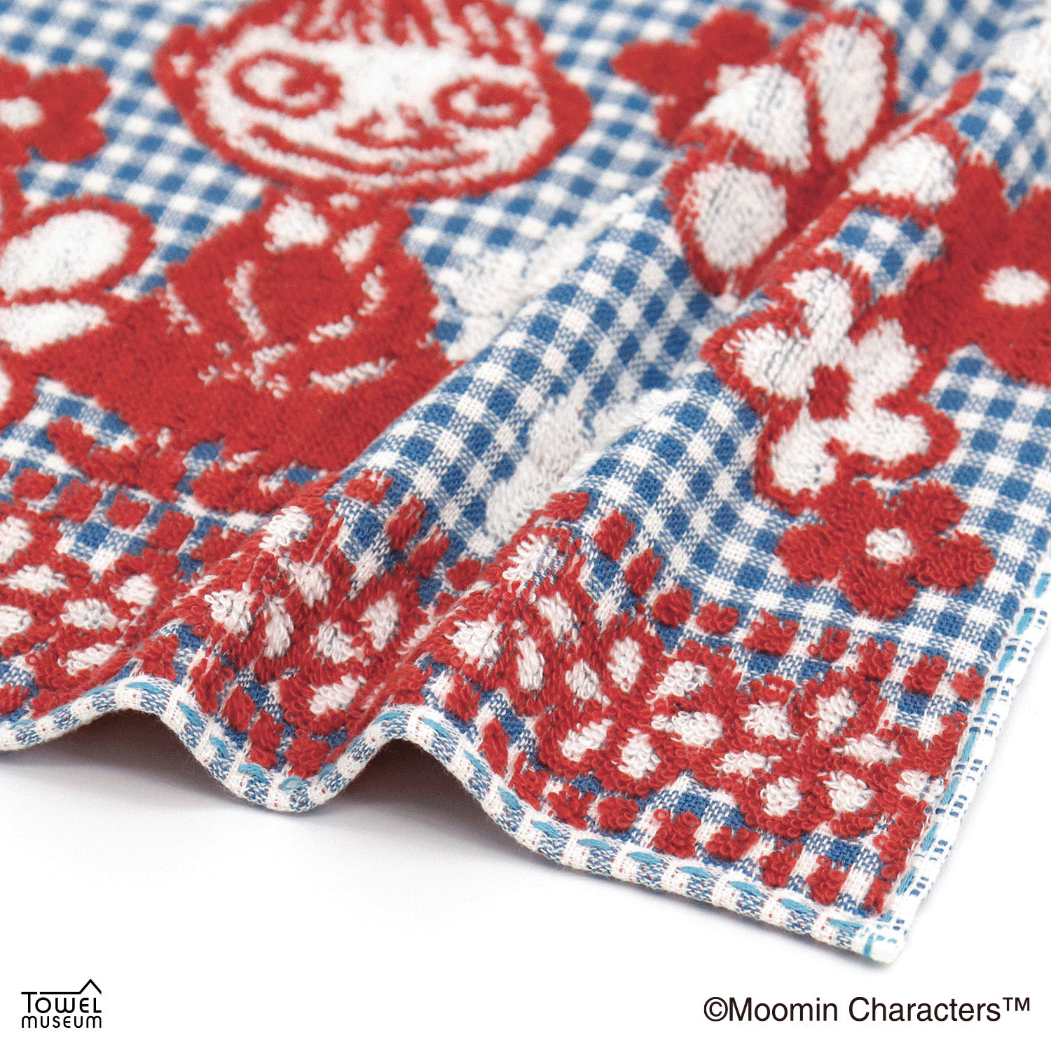 ムーミン リトルミイ フラワーレース2 タオルハンカチ ブルー - 画像2