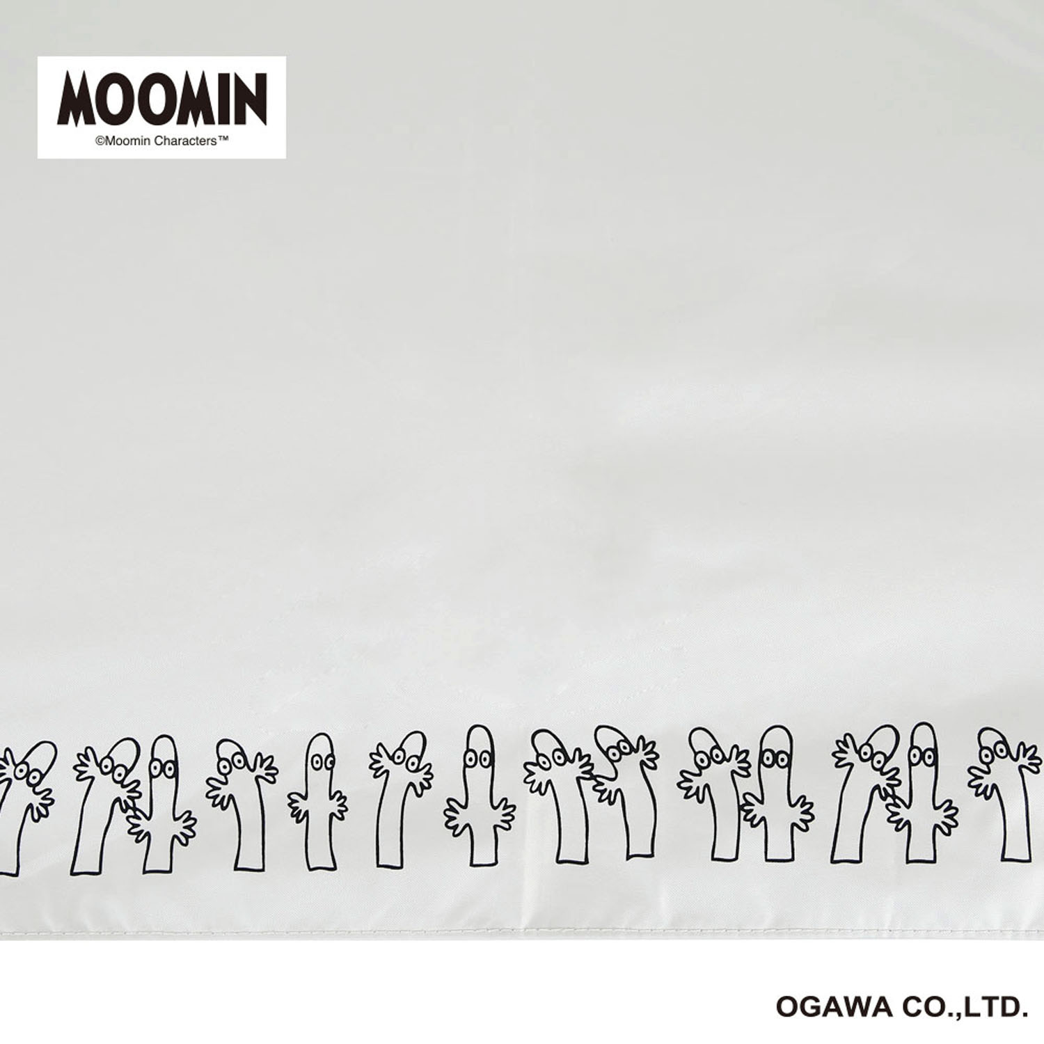MOOMIN 晴雨兼用折り畳傘 ニョロニョロ／ホワイト - 画像2