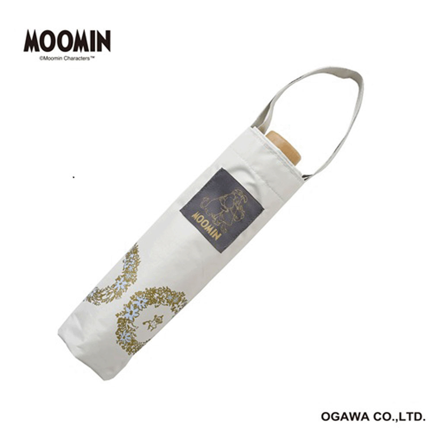 ムーミン 晴雨兼用プリント折りたたみ傘 ムーミンパパの思い出 ホワイト - 画像2
