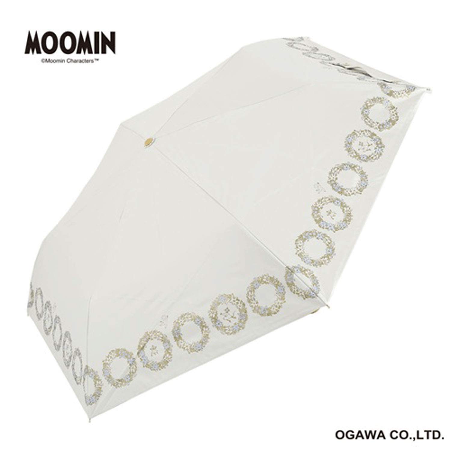 ムーミン 晴雨兼用プリント折りたたみ傘 ムーミンパパの思い出 ホワイト