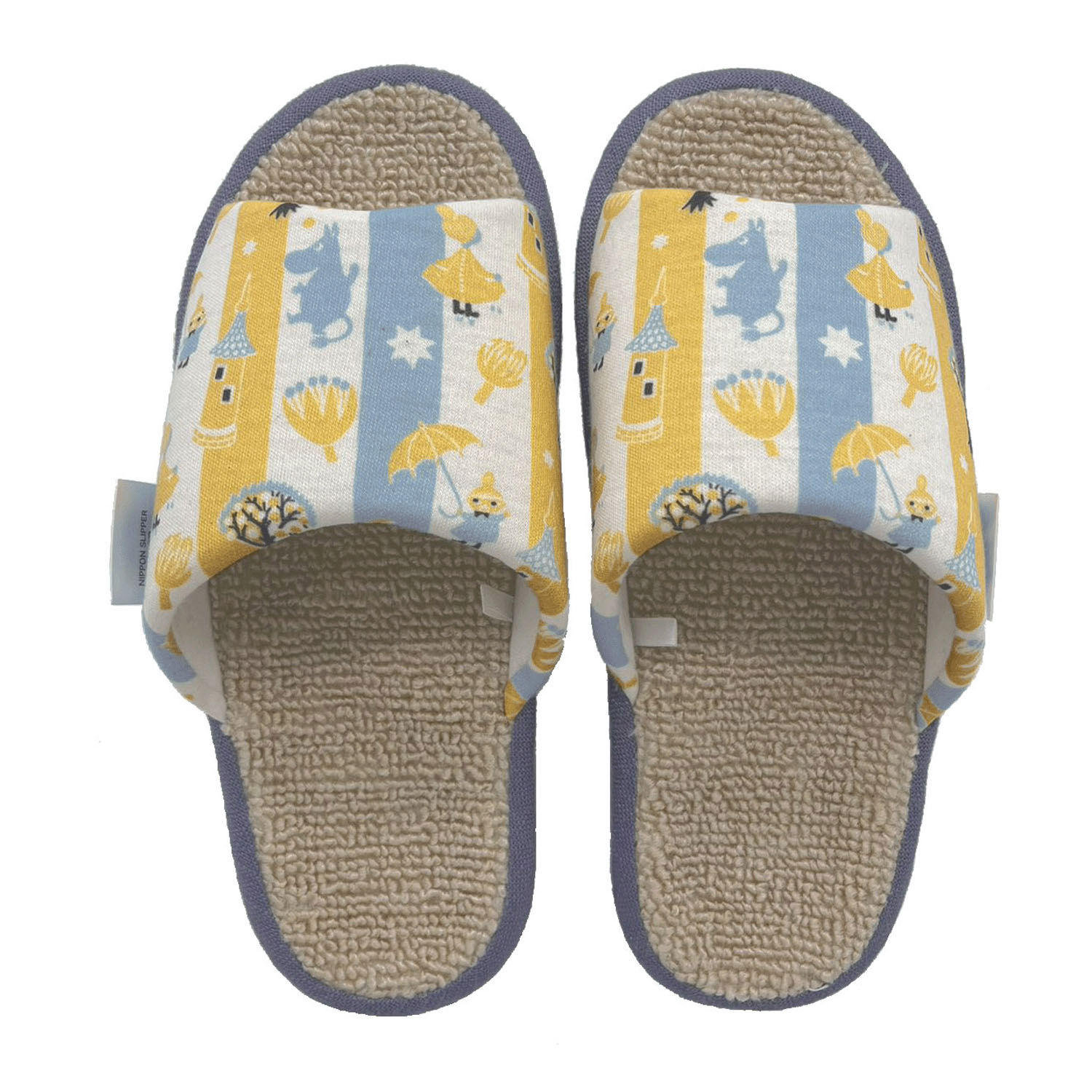 ムーミン 80TH ストライプコンフォートスリッパ ブルー - 画像1