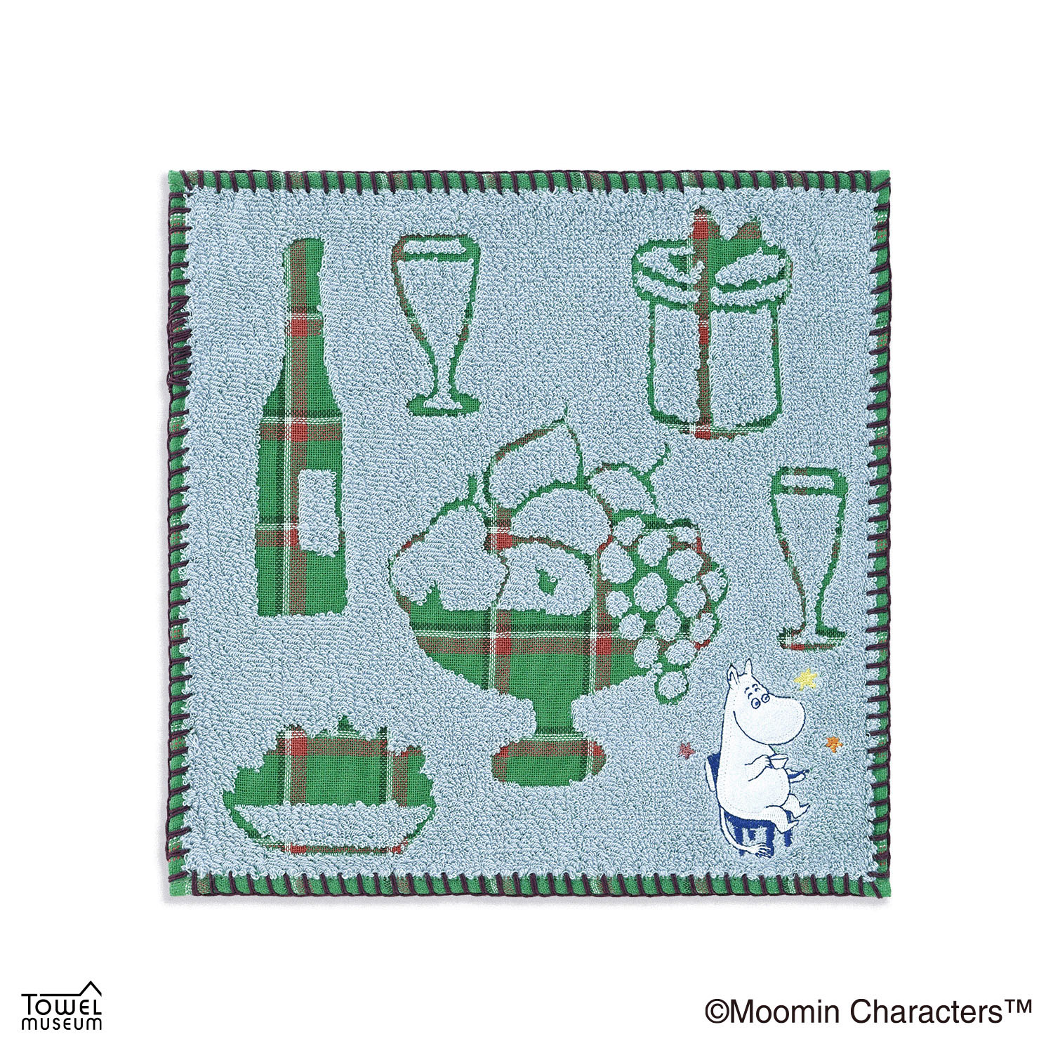 ムーミン タオルハンカチ ハッピーホリデー ブルー - 画像1