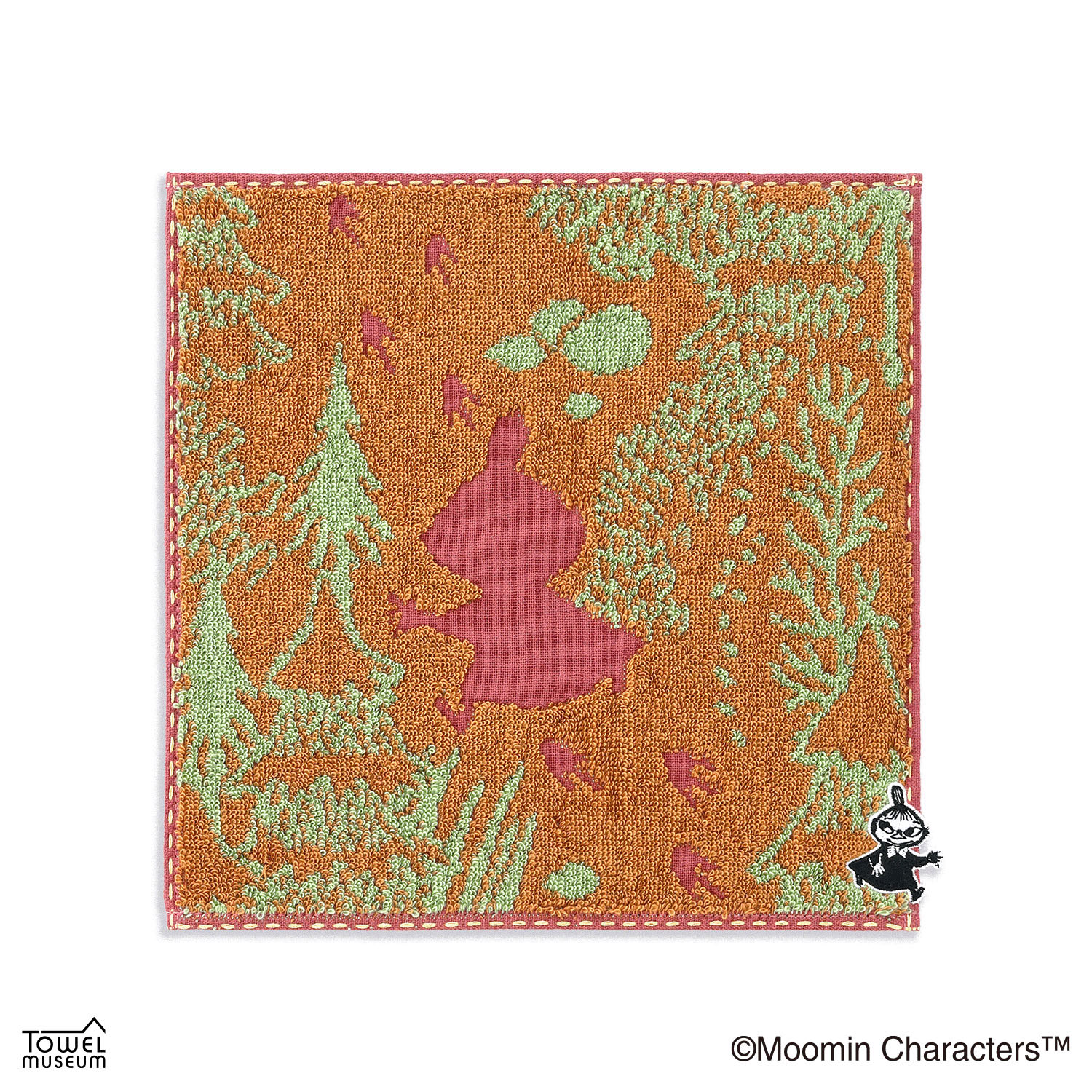 ムーミン タオルハンカチ 寄り道 オレンジ - 画像1