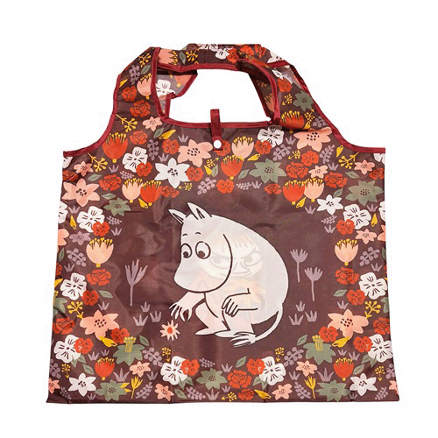 ムーミン ショッピングバッグ お花 ブラウン - 画像1