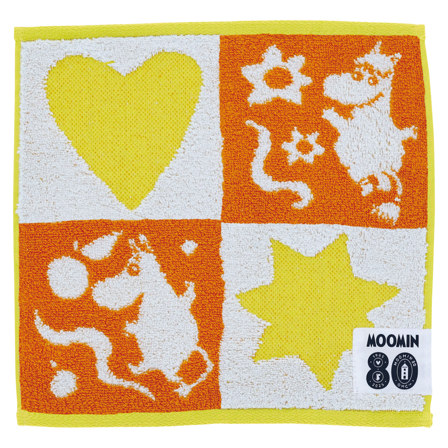 MOOMIN ミニタオル 「プレイ／スクエア」オレンジ - 画像1