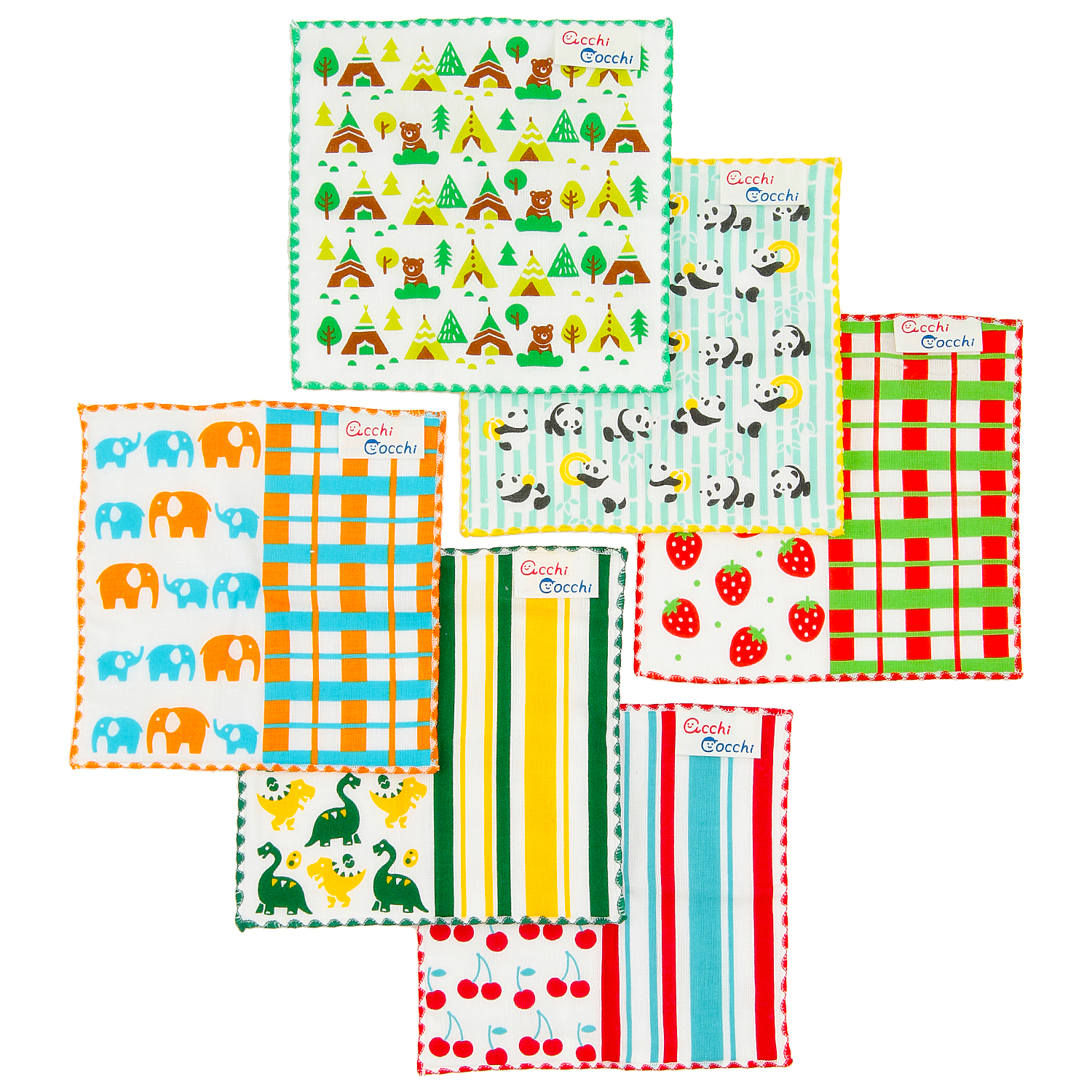 【06．08：在庫限り】子供ハンカチ あっちこっち - 画像1