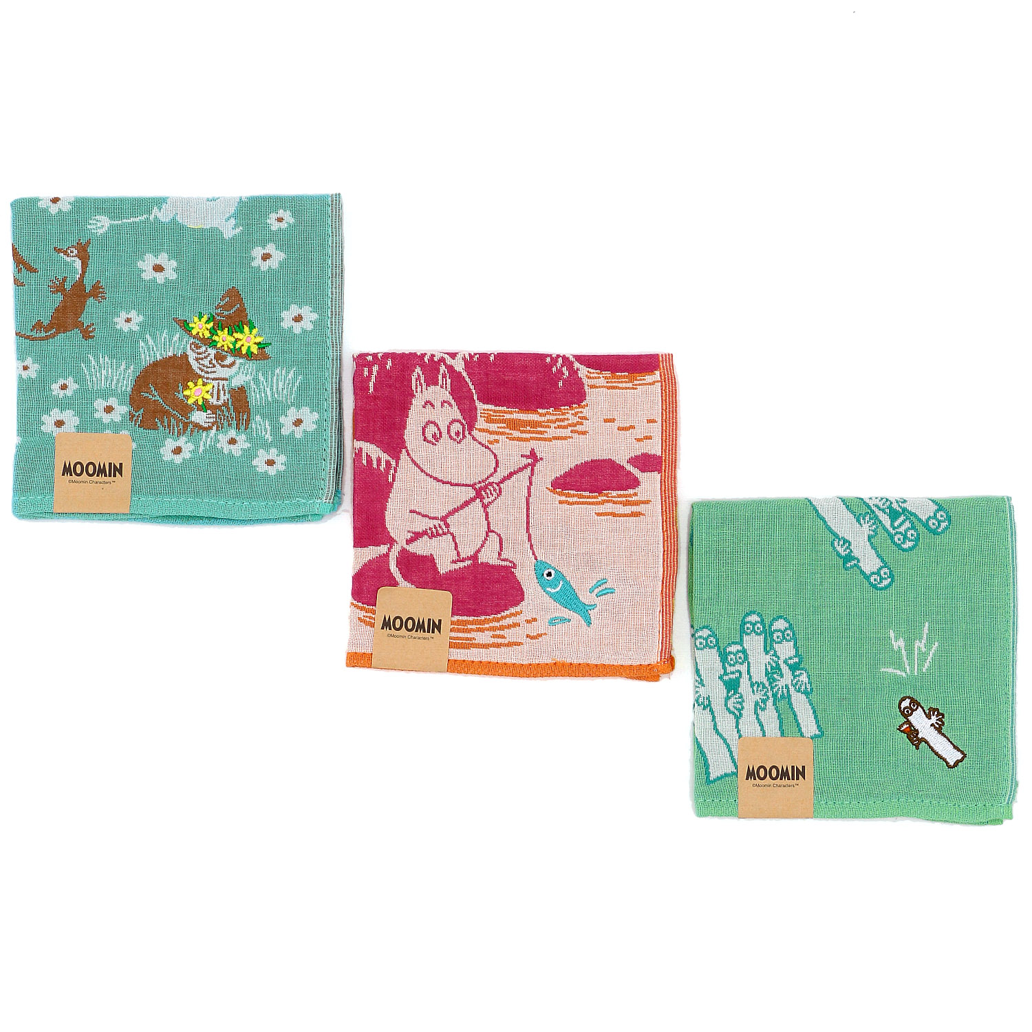 ムーミン三重ガーゼハンカチ - 画像1