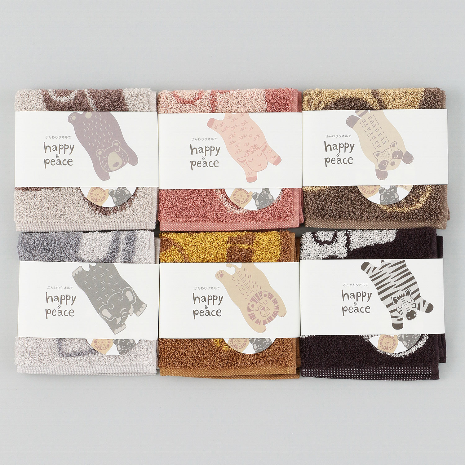 happy＆peace ハンカチタオル - 画像1