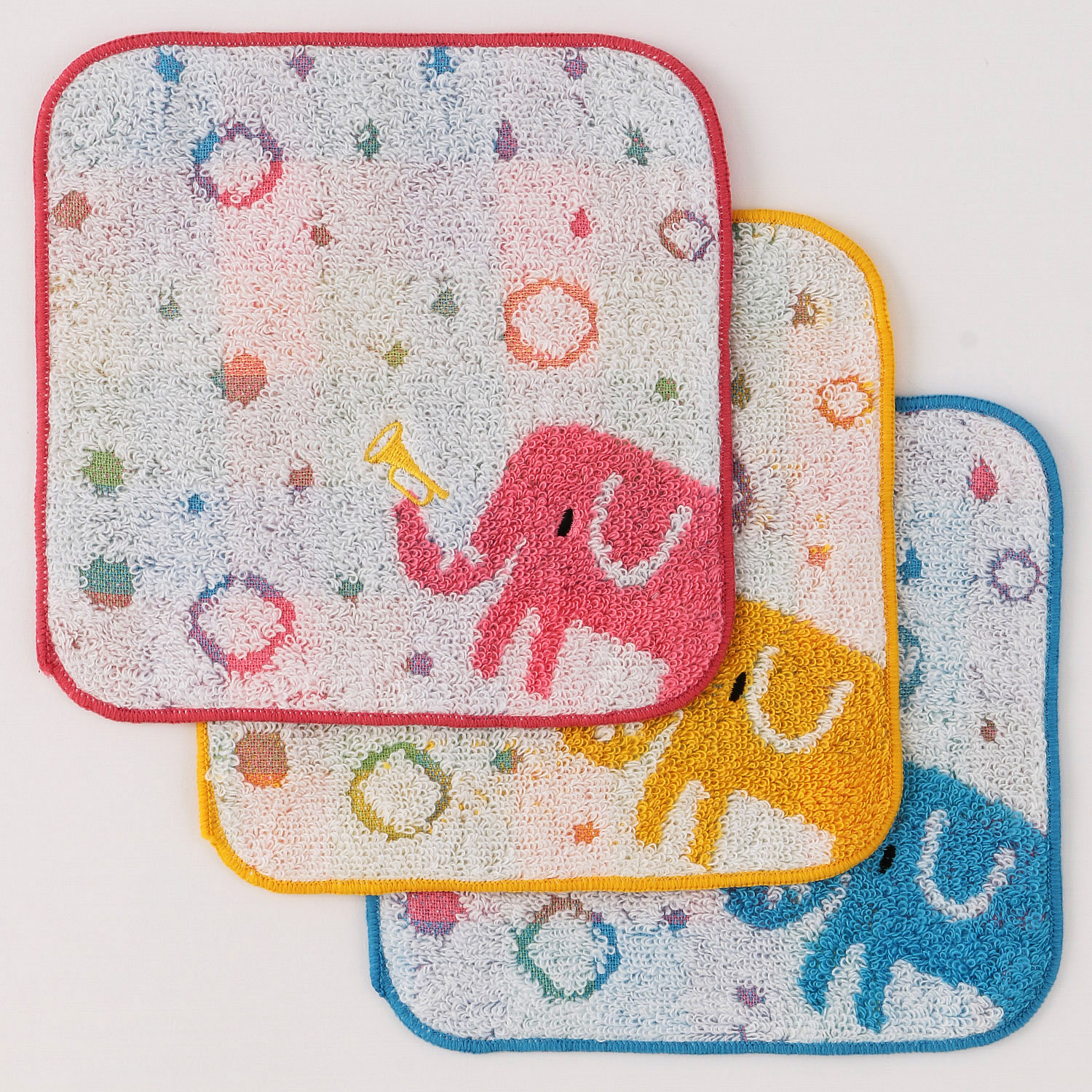 ゾウさん雨のパレード ミニハンカチ - 画像1