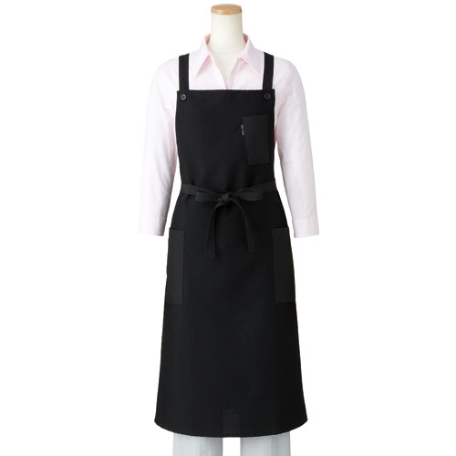 ジュンネジョワイユ「ワークエプロン」 ロング丈ラップエプロンM～L - 画像1