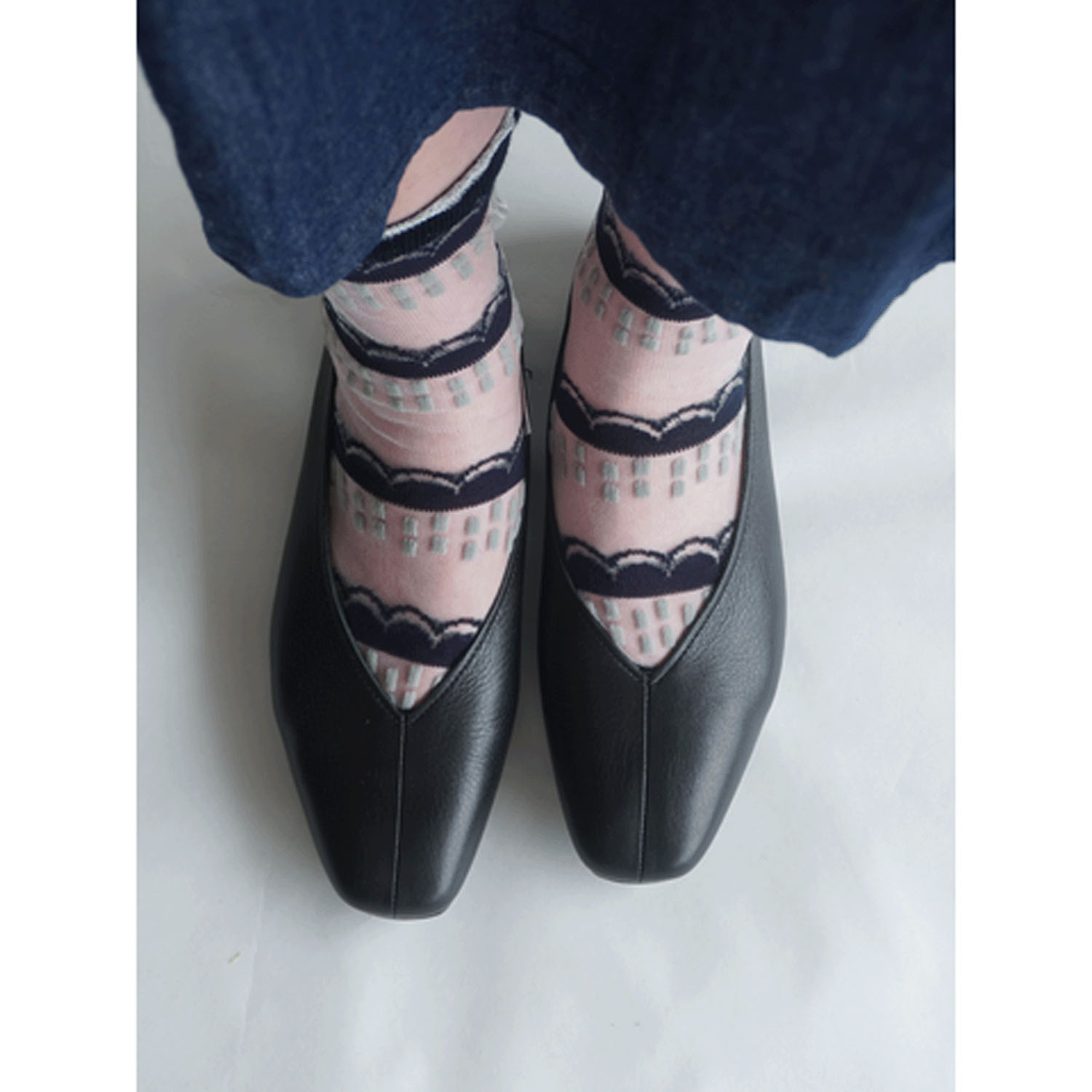 北欧調  幾何学   シースルーソックス【在庫限り】 - 画像11